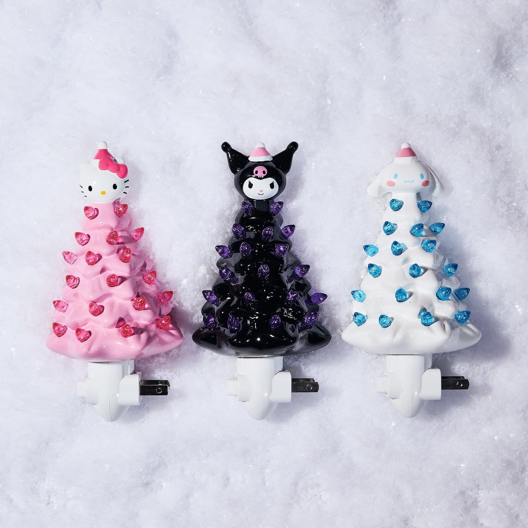 Sanrio Characters Christmas Tree Plug-In Night Light Set Of 3