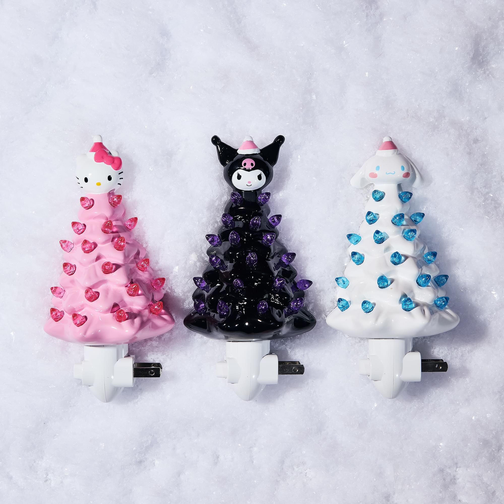 Sanrio Characters Christmas Tree Plug-In Night Light Set Of 3