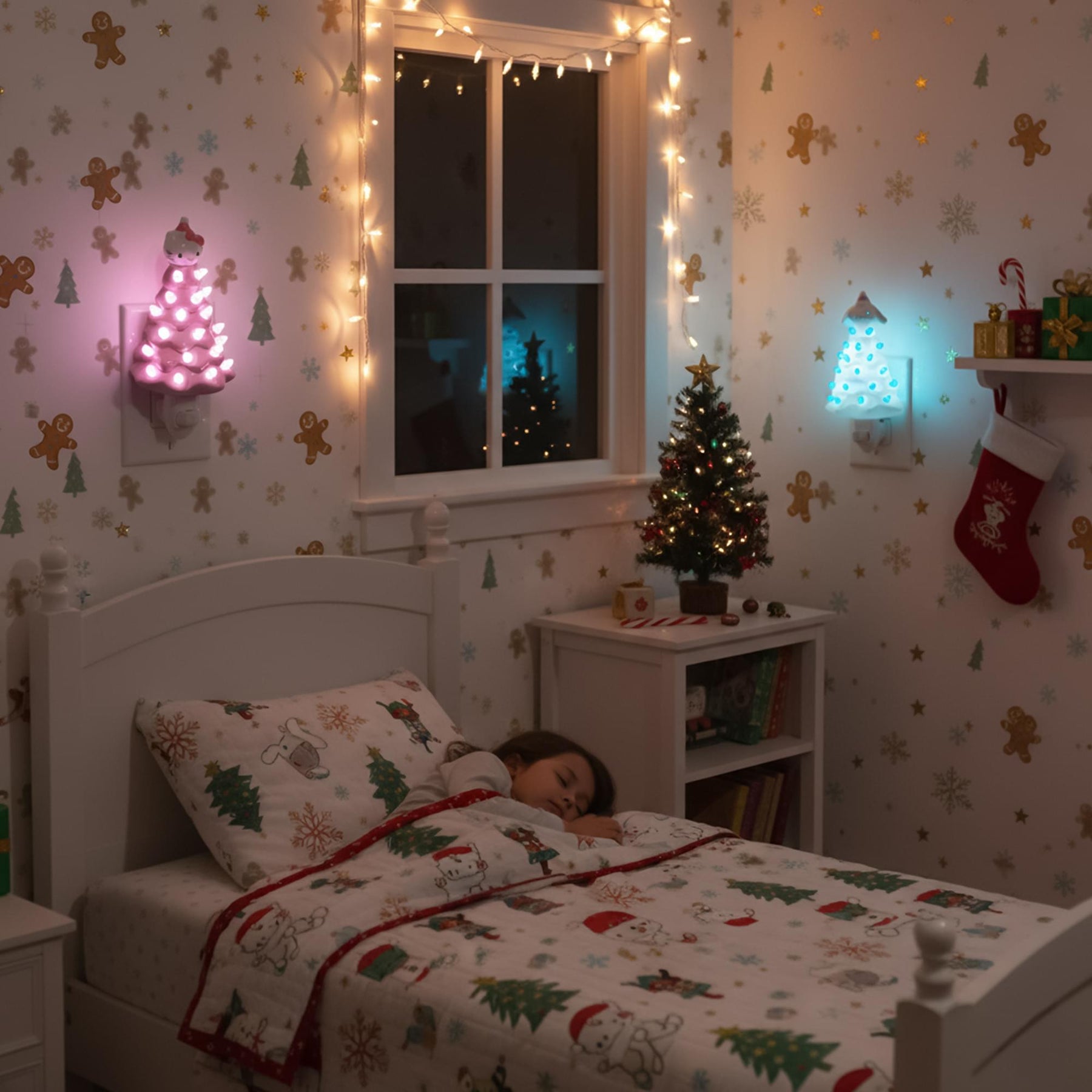 Sanrio Characters Christmas Tree Plug-In Night Light Set Of 3