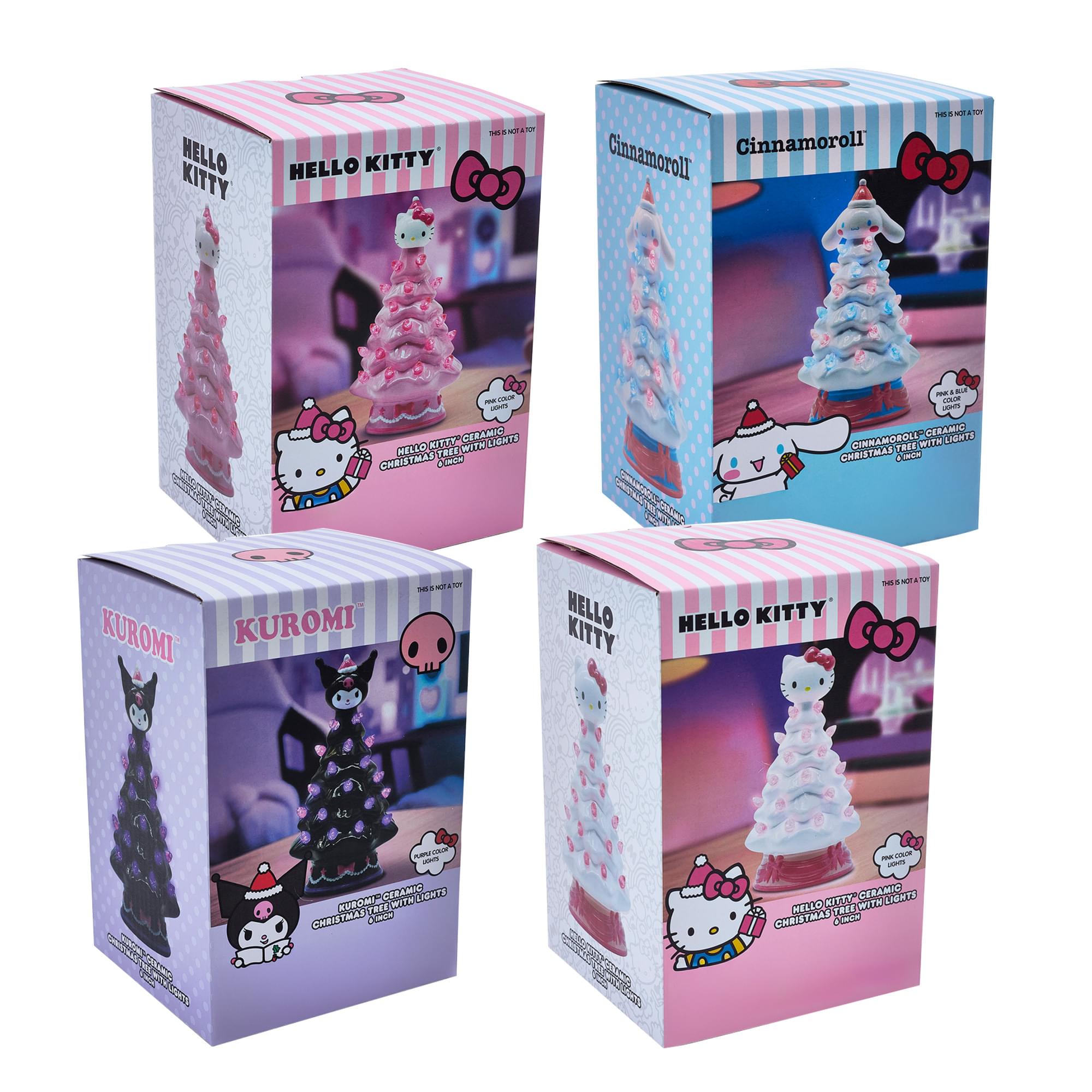 Sanrio Characters Light-Up Ceramic Christmas Tree Set Of 4