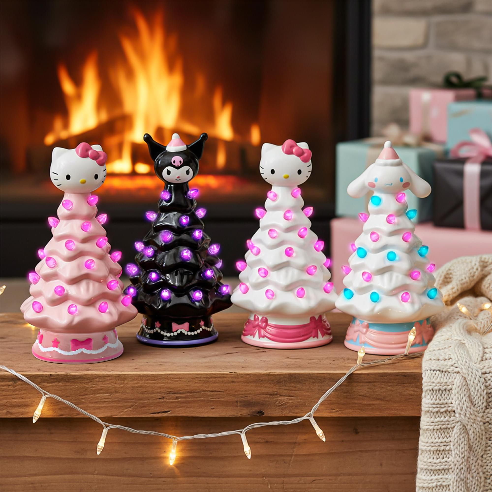 Sanrio Characters Light-Up Ceramic Christmas Tree Set Of 4