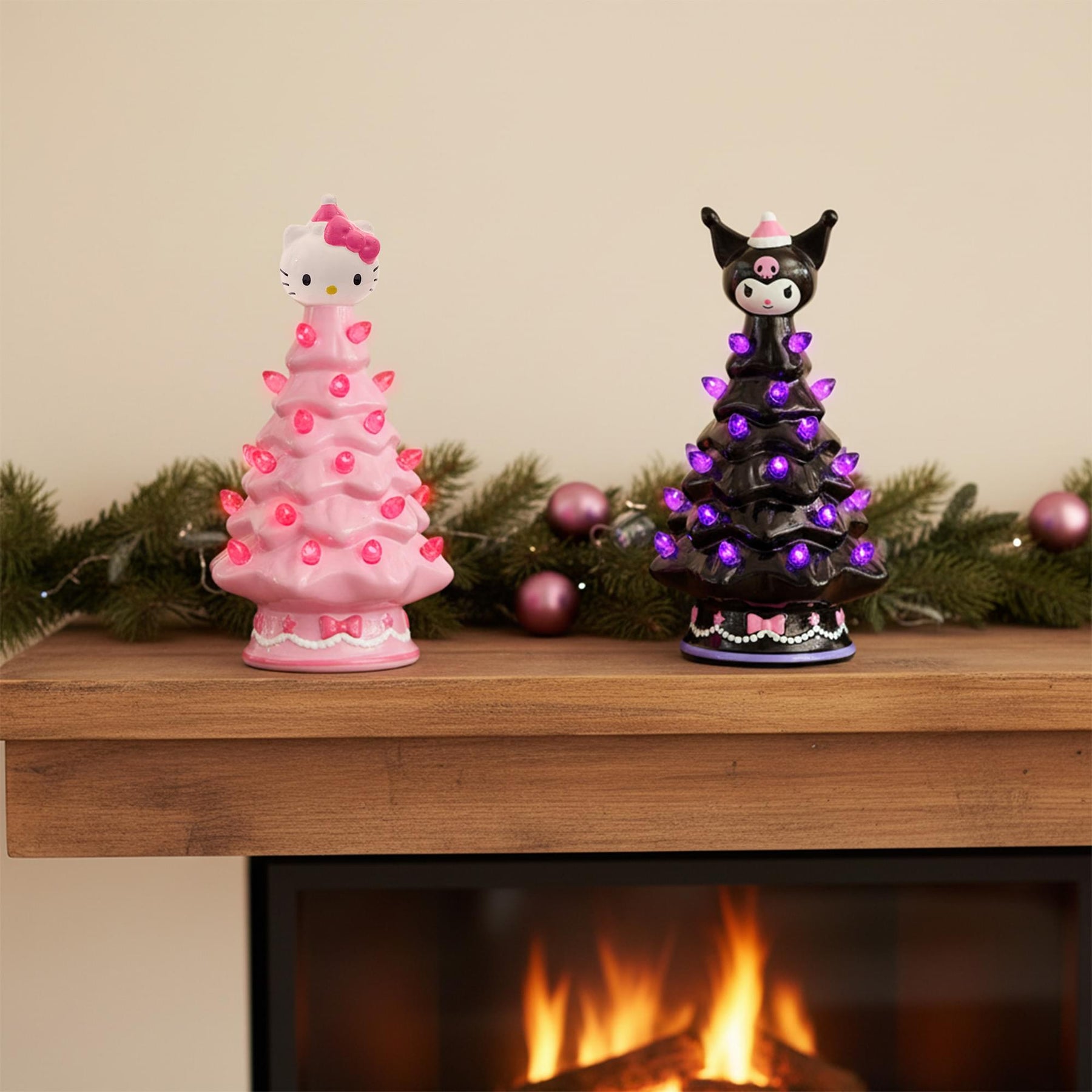 Sanrio Characters Light-Up Ceramic Christmas Tree Set Of 4