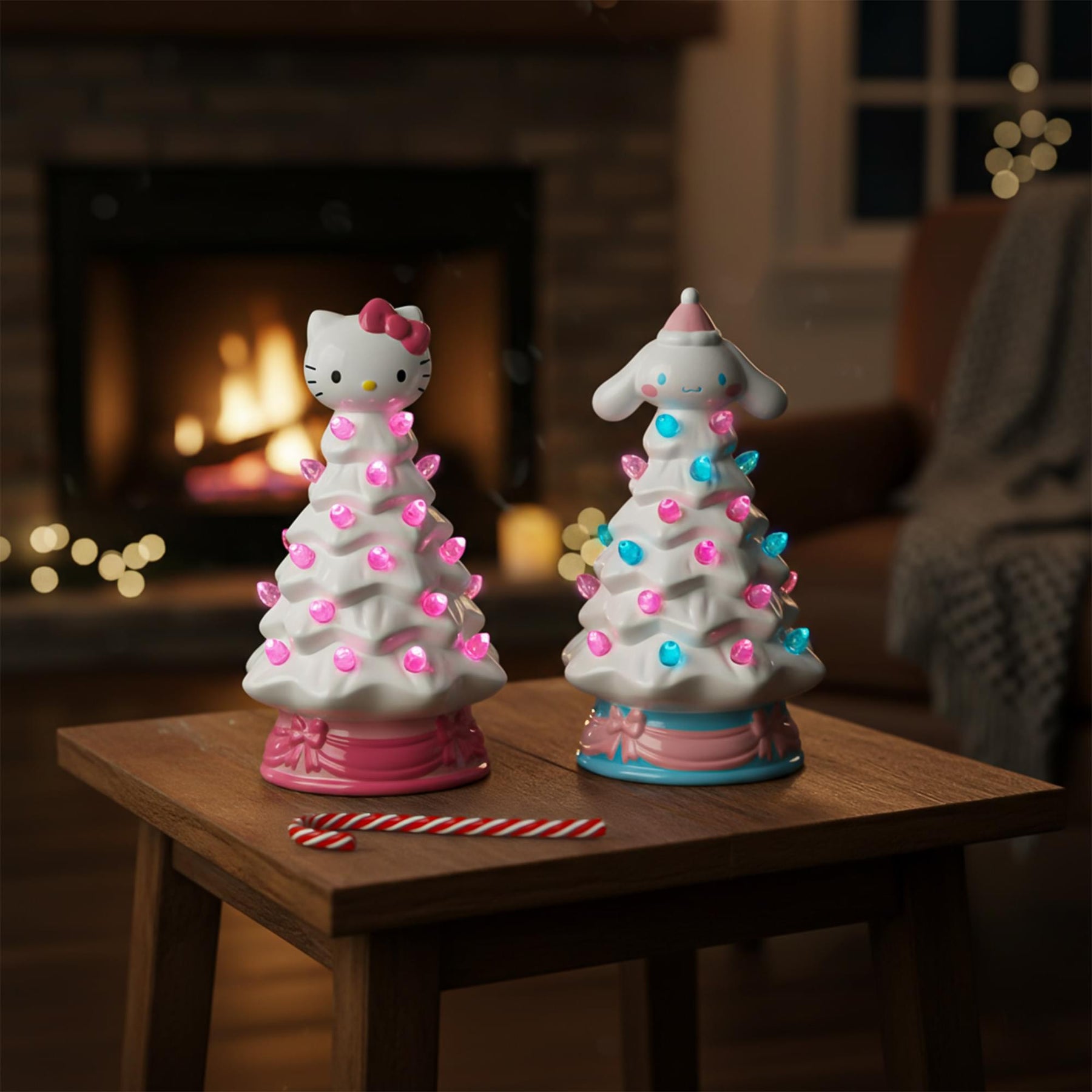 Sanrio Characters Light-Up Ceramic Christmas Tree Set Of 4