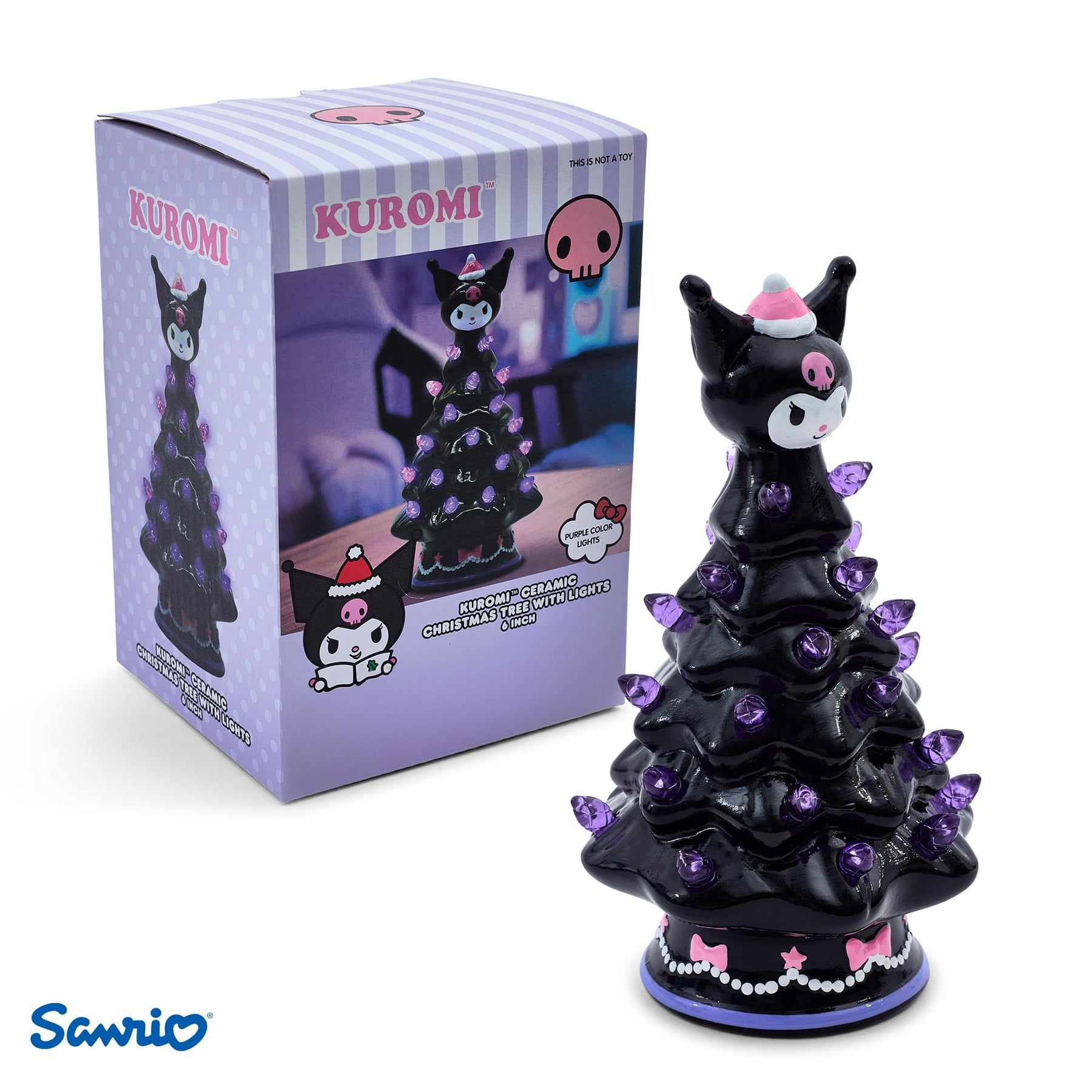 Sanrio Kuromi Light-Up Ceramic Christmas Tree | 6 Inches Tall