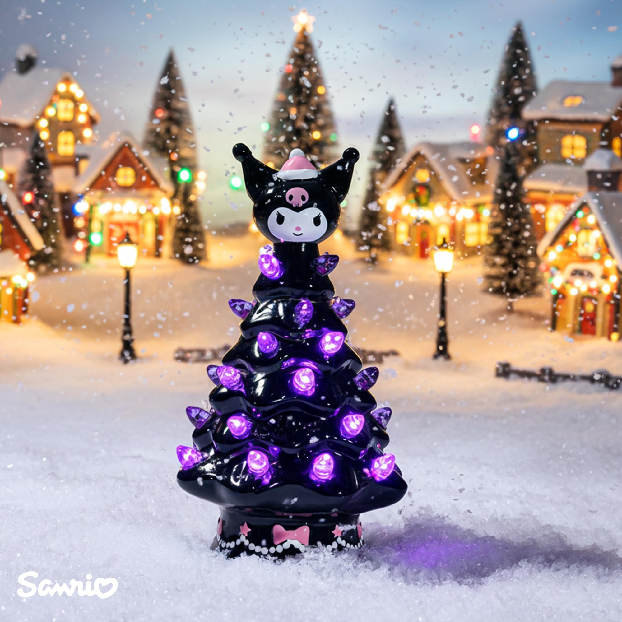 Sanrio Kuromi Light-Up Ceramic Christmas Tree | 6 Inches Tall