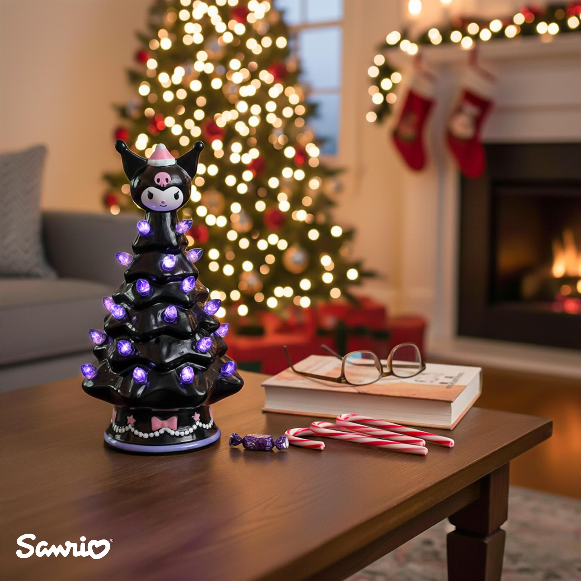 Sanrio Kuromi Light-Up Ceramic Christmas Tree | 6 Inches Tall