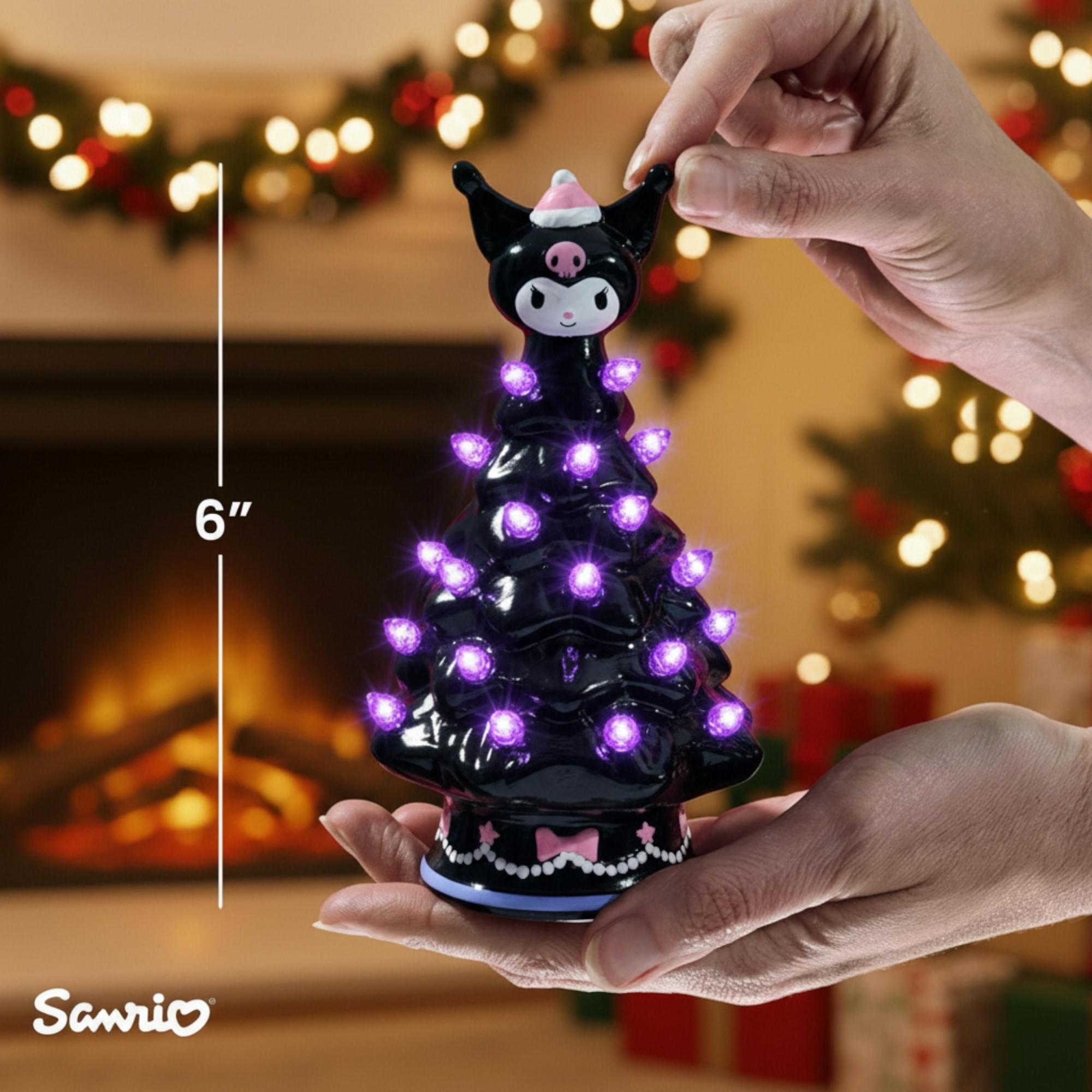 Sanrio Kuromi Light-Up Ceramic Christmas Tree | 6 Inches Tall