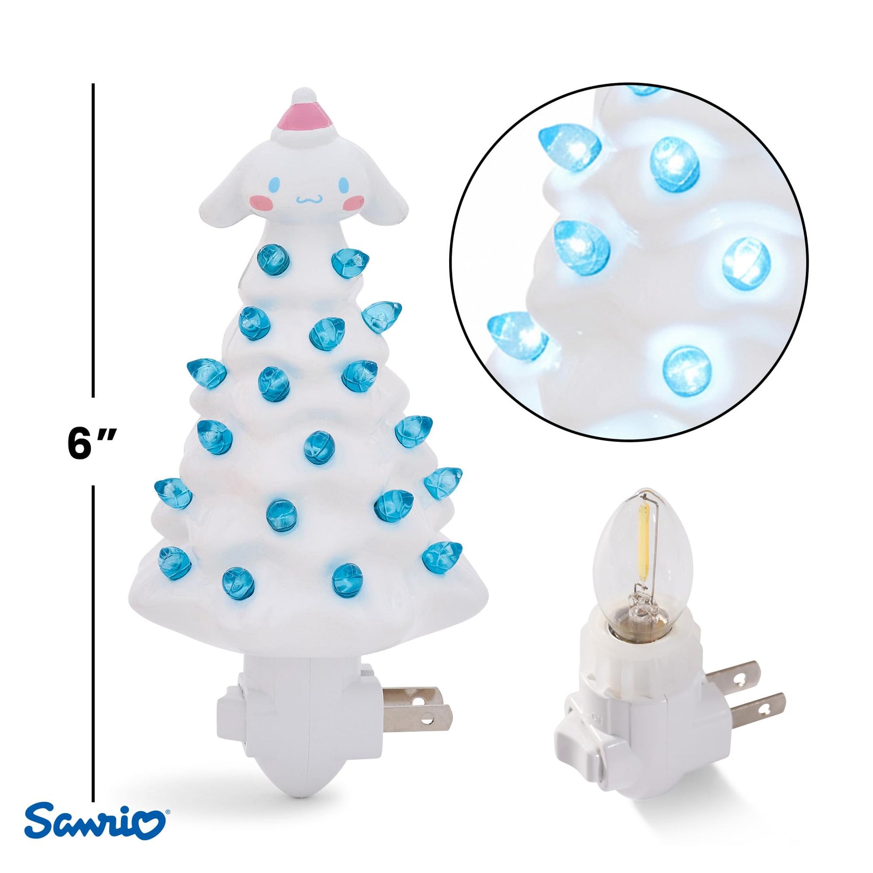 Sanrio Cinnamoroll 6-Inch Ceramic Christmas Tree Plug-In Nightlight