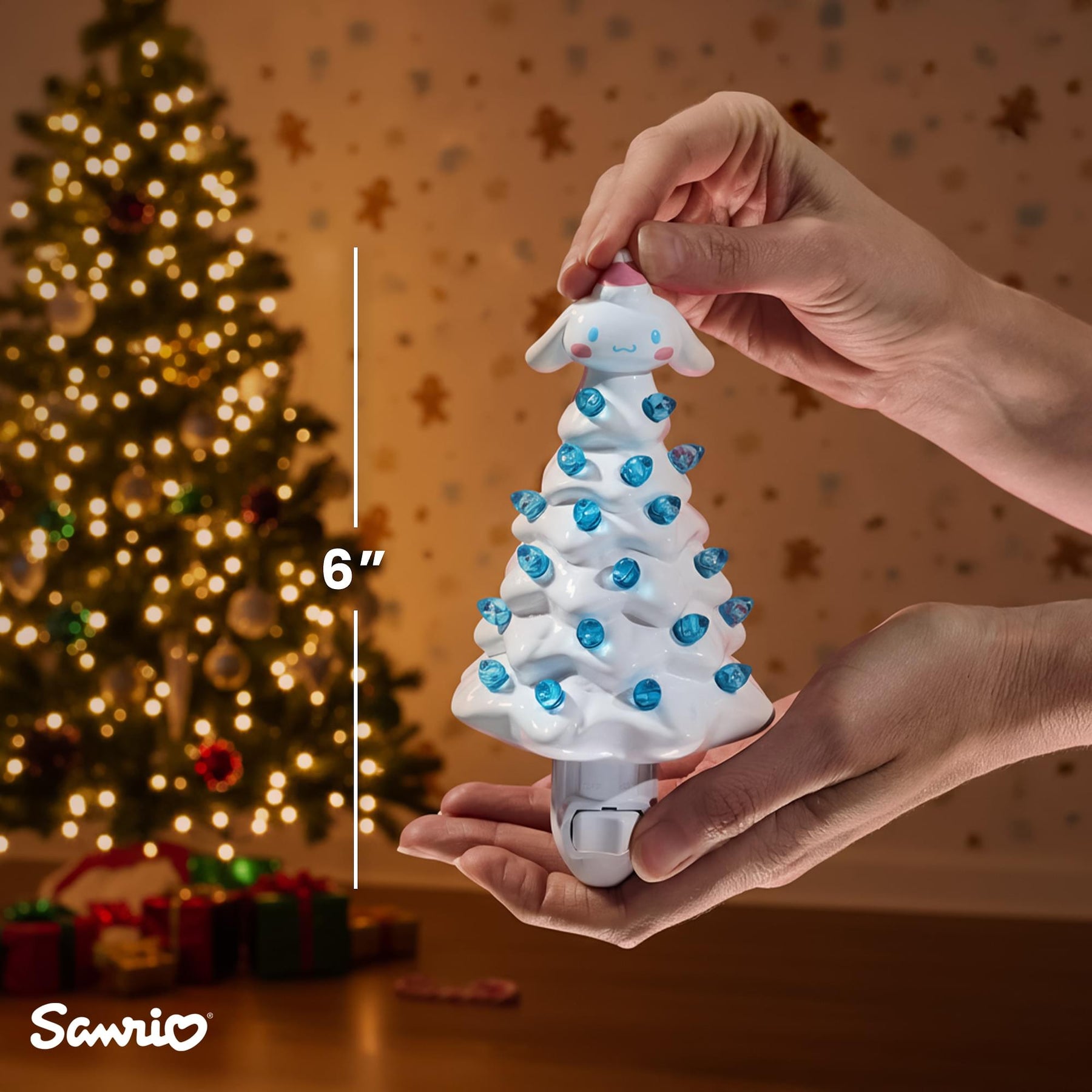 Sanrio Cinnamoroll 6-Inch Ceramic Christmas Tree Plug-In Nightlight