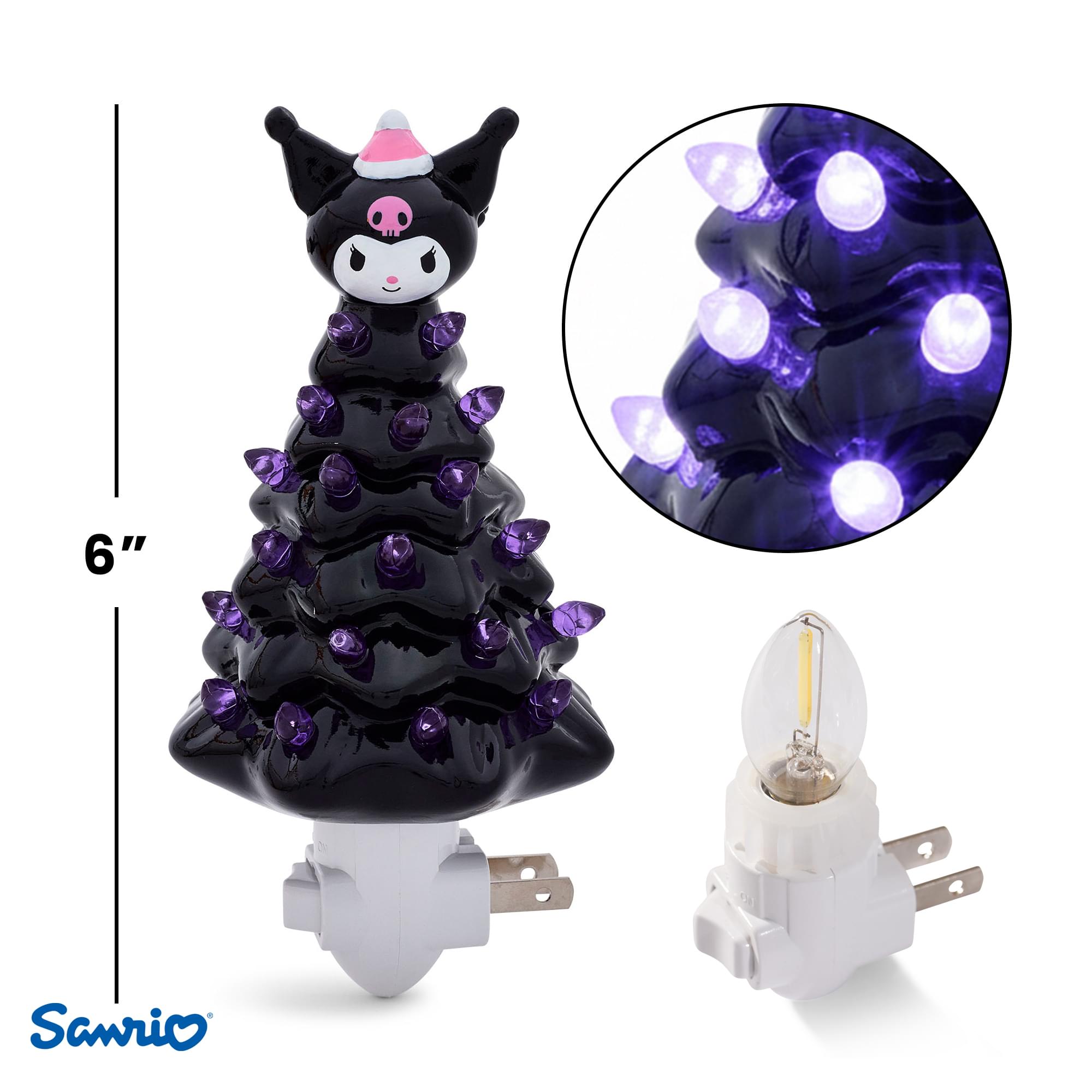 Sanrio Kuromi 6-Inch Ceramic Christmas Tree Plug-In Nightlight