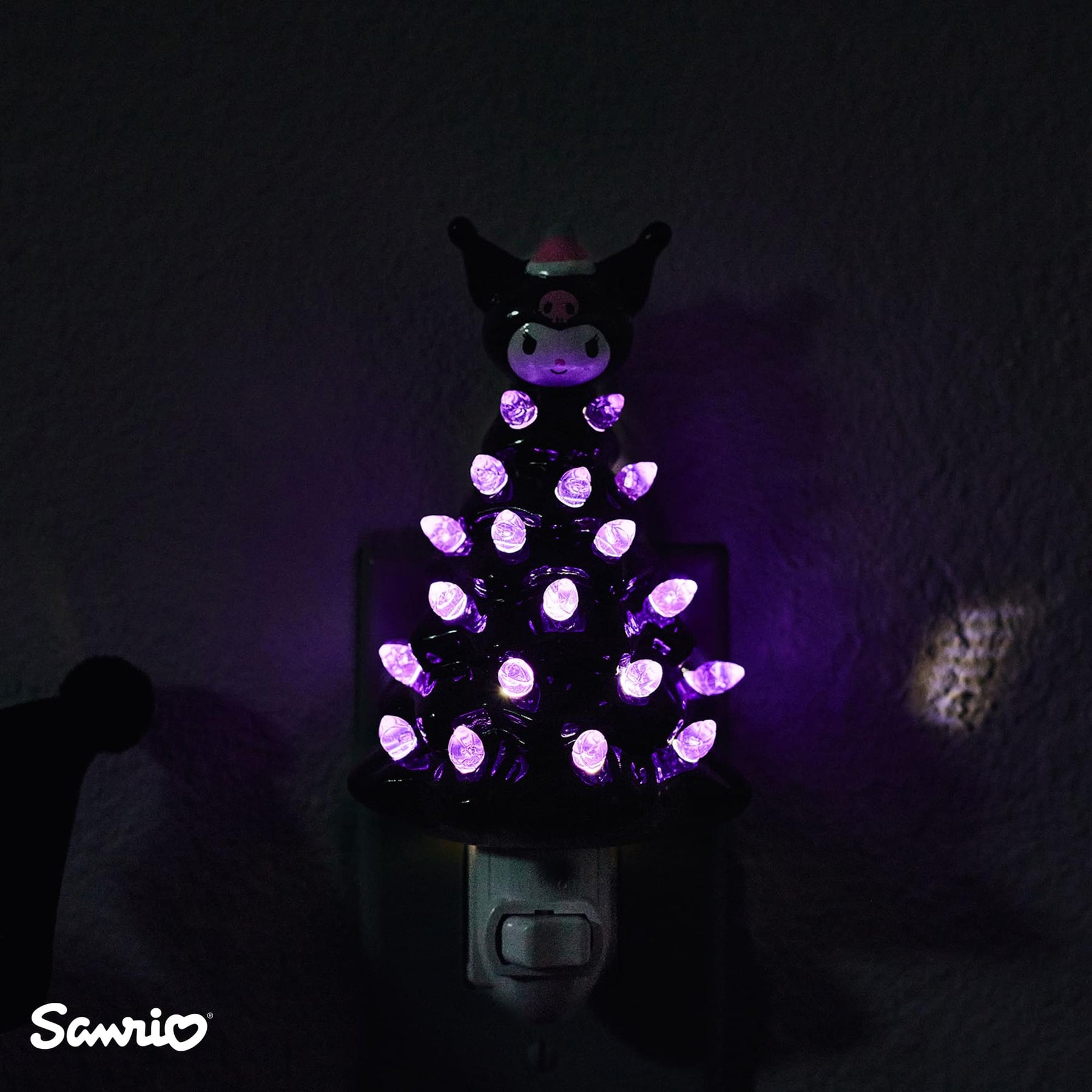 Sanrio Kuromi 6-Inch Ceramic Christmas Tree Plug-In Nightlight
