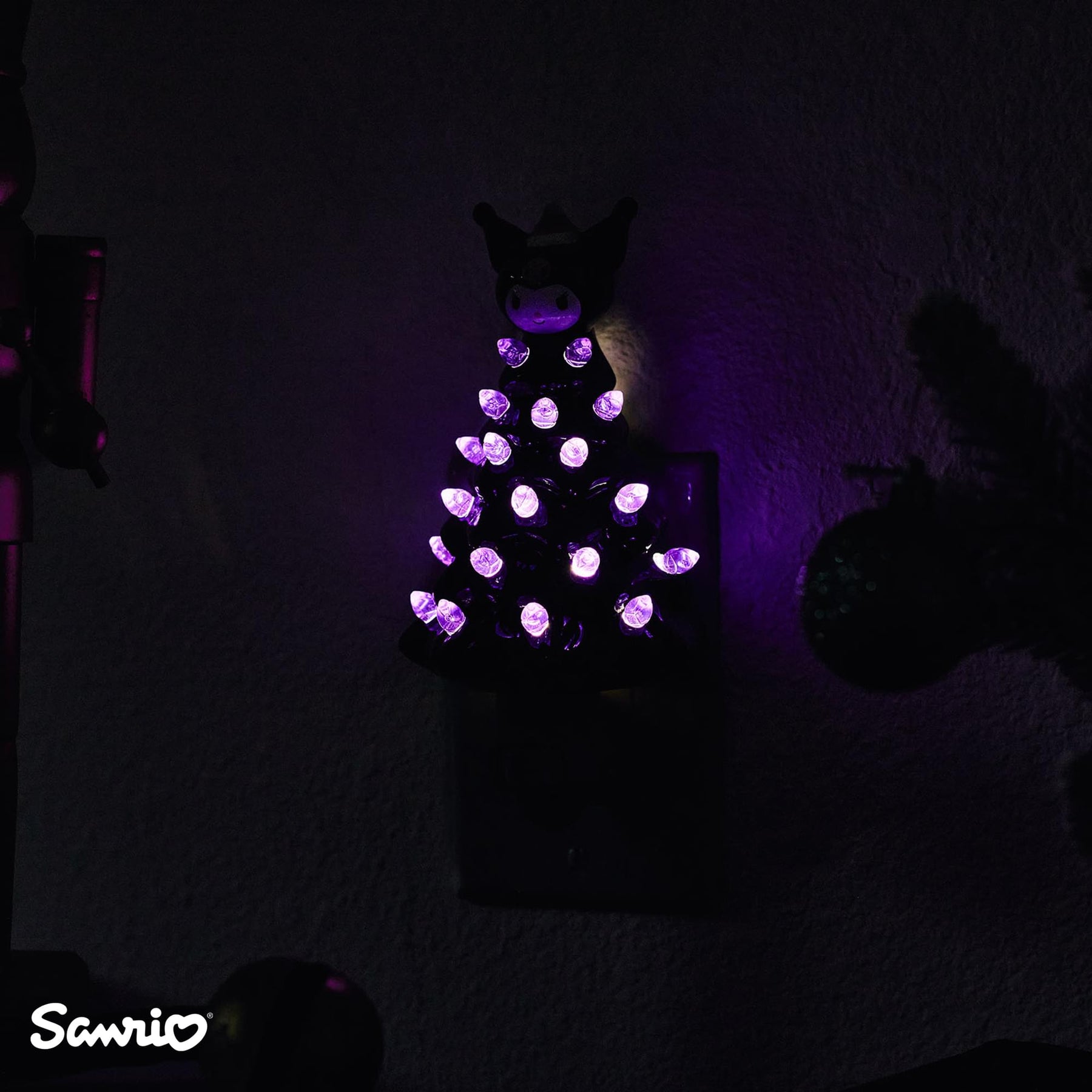 Sanrio Kuromi 6-Inch Ceramic Christmas Tree Plug-In Nightlight