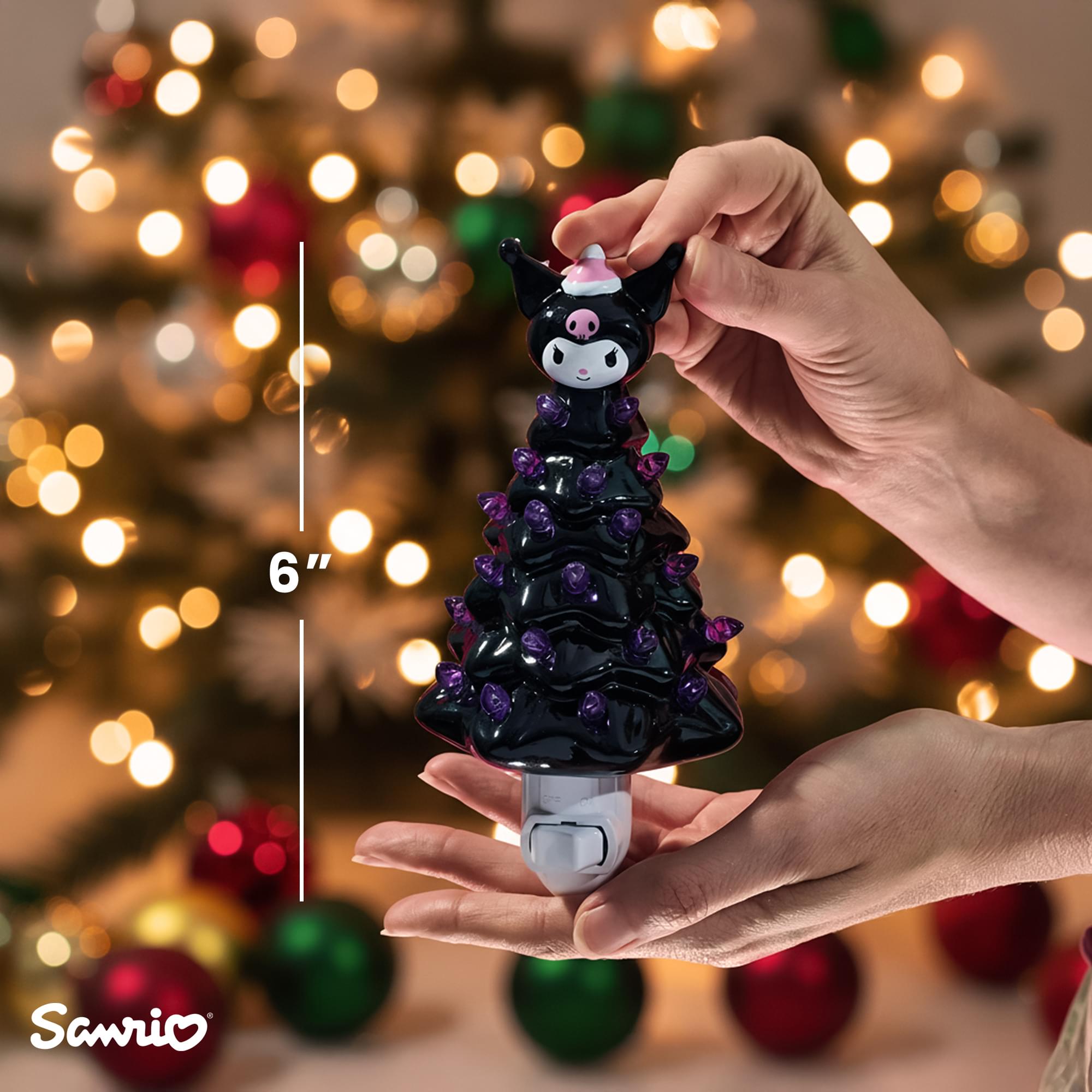 Sanrio Kuromi 6-Inch Ceramic Christmas Tree Plug-In Nightlight