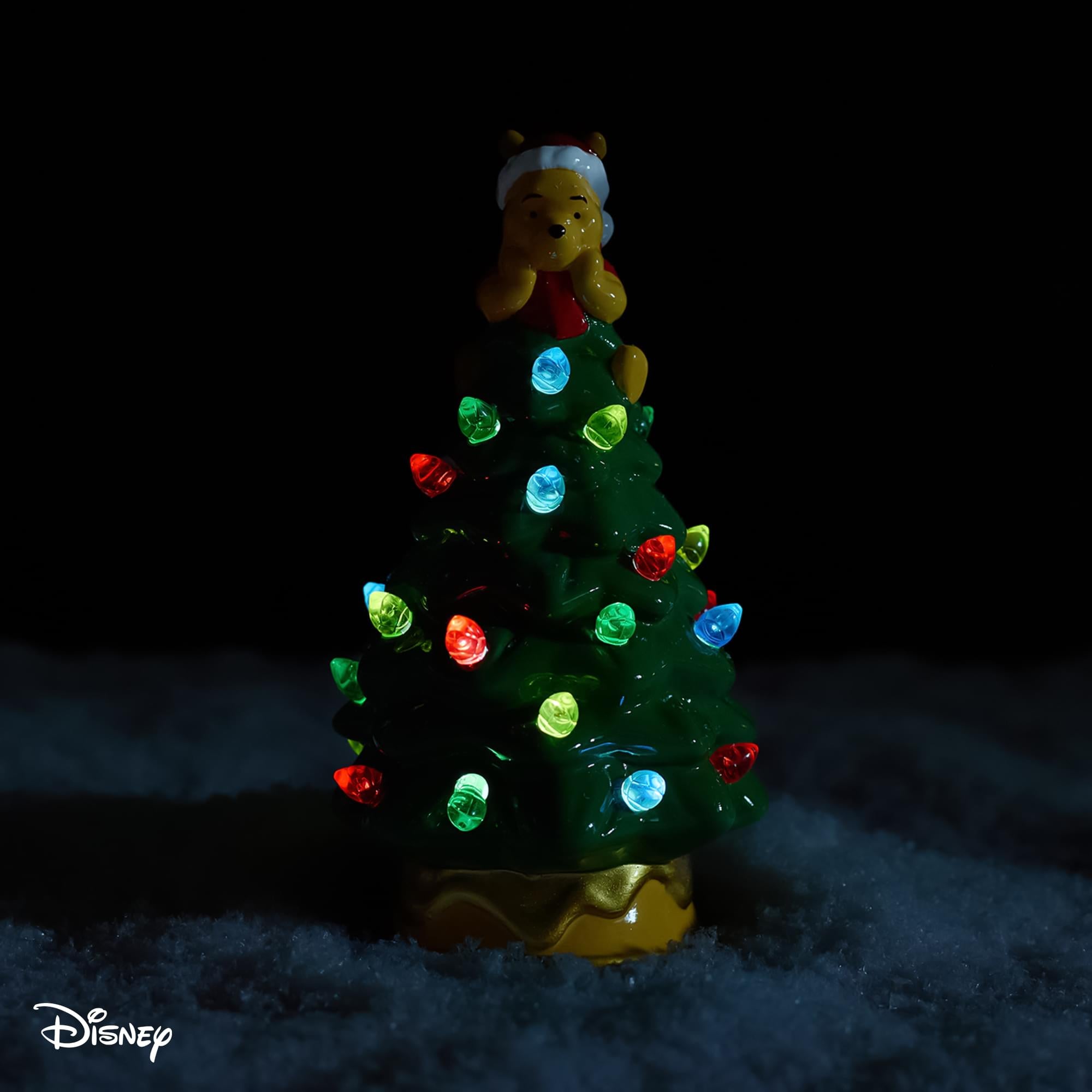 Disney Winnie The Pooh Light-Up Ceramic Christmas Tree | 6 Inches Tall