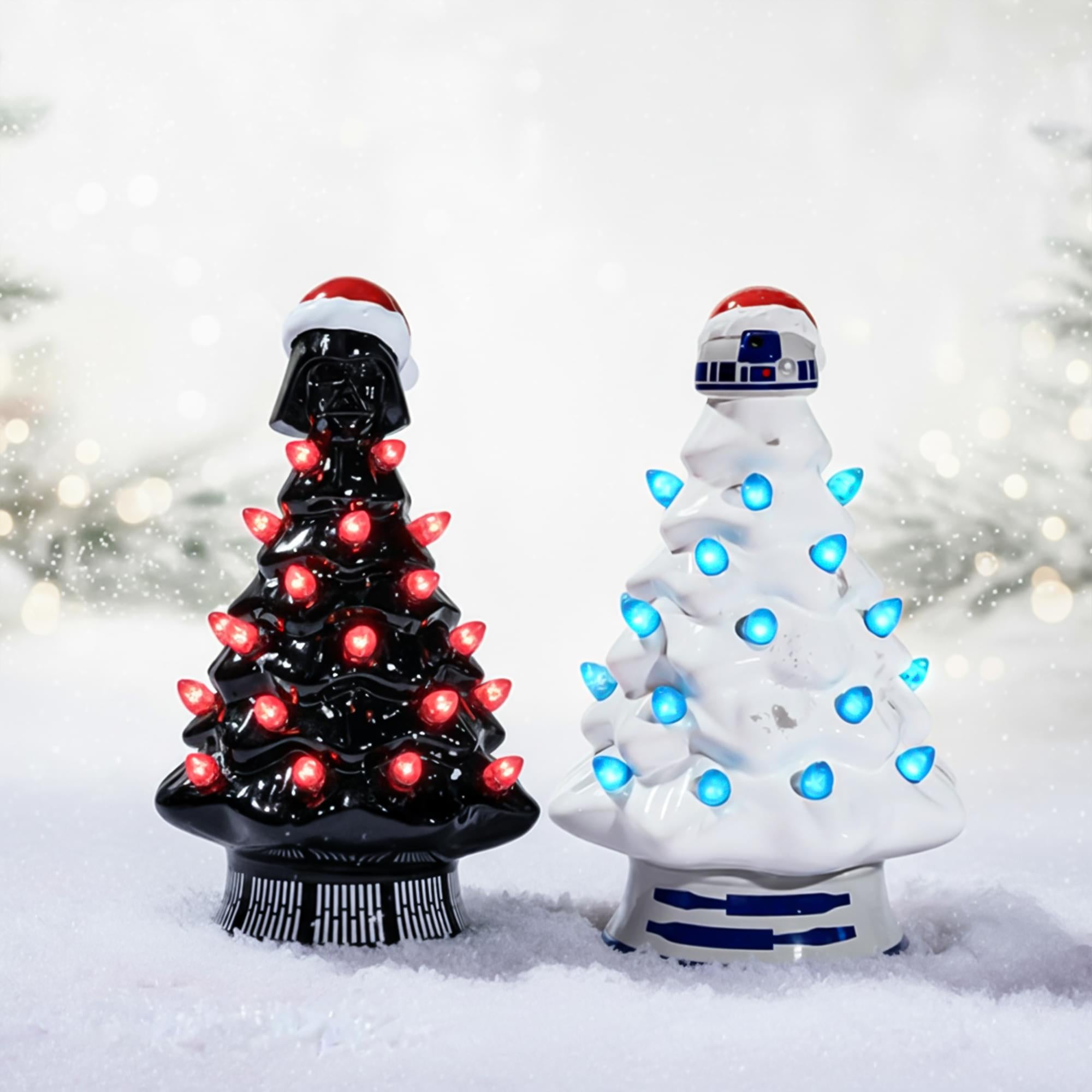 Star Wars Light-Up Ceramic Christmas Tree Set Of 2