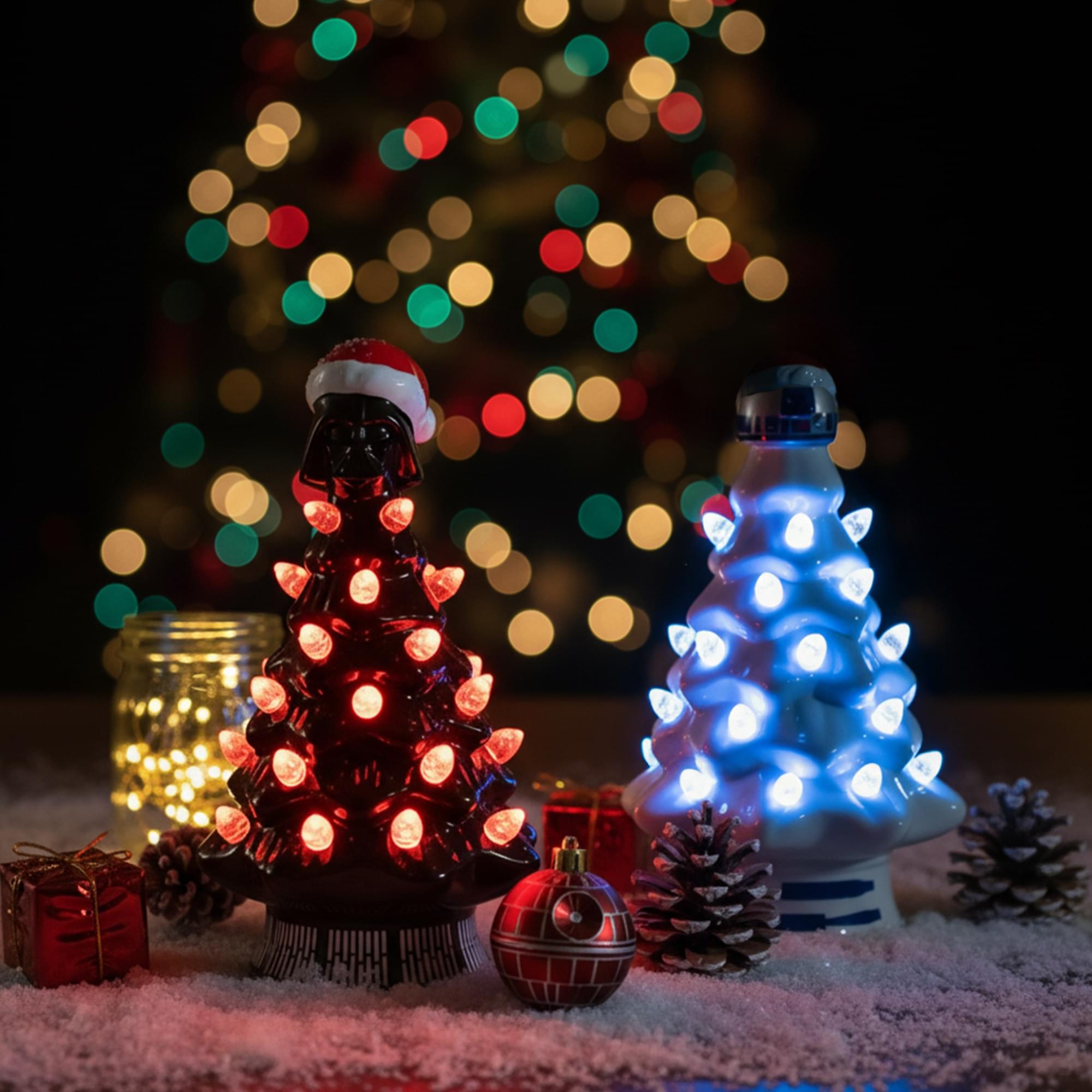 Star Wars Light-Up Ceramic Christmas Tree Set Of 2