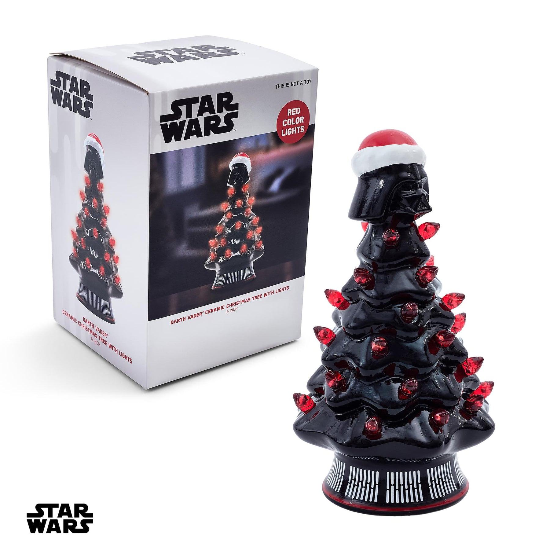 Star Wars Darth Vader Light-Up Ceramic Christmas Tree | 6 Inches Tall