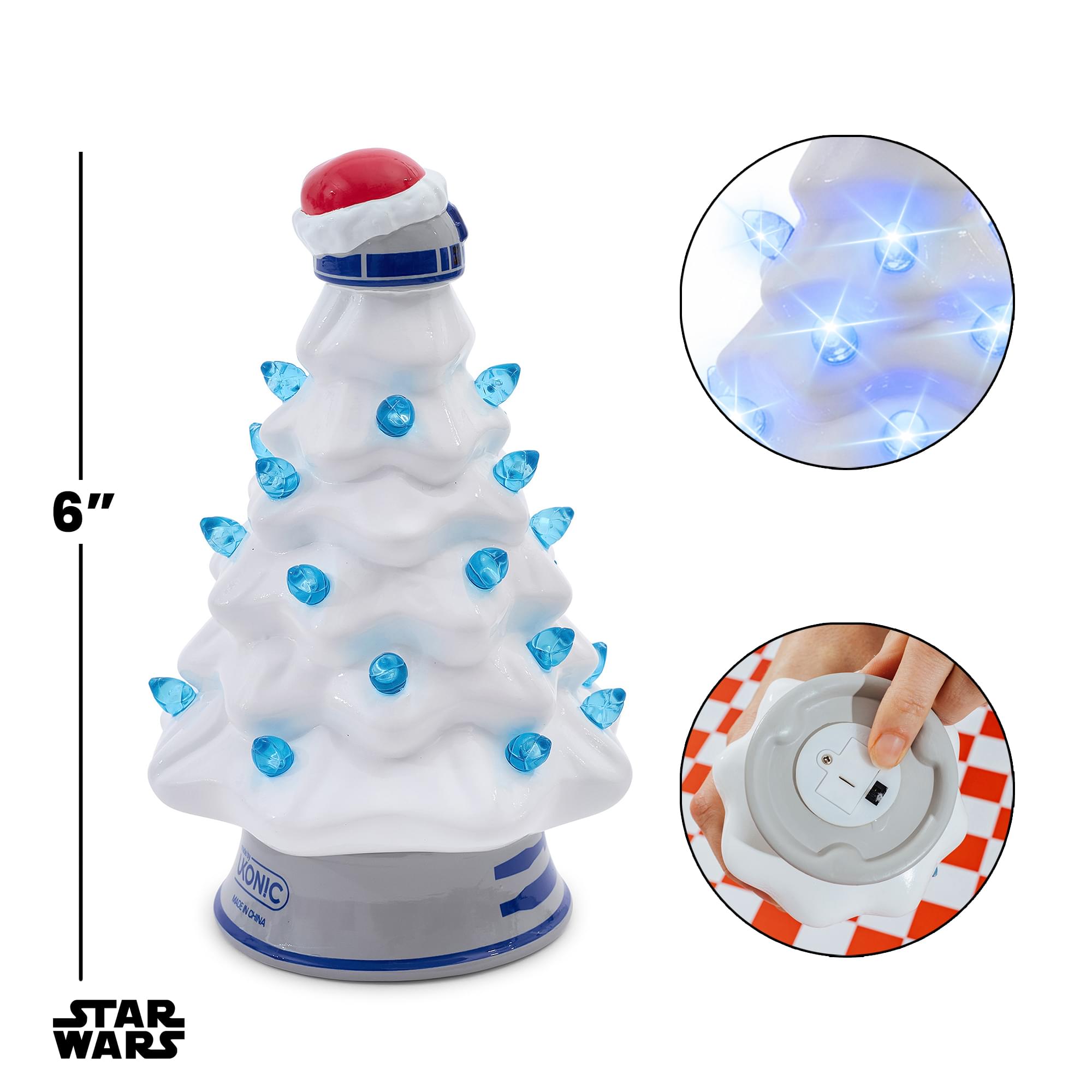 Star Wars R2-D2 Light-Up Ceramic Christmas Tree | 6 Inches Tall