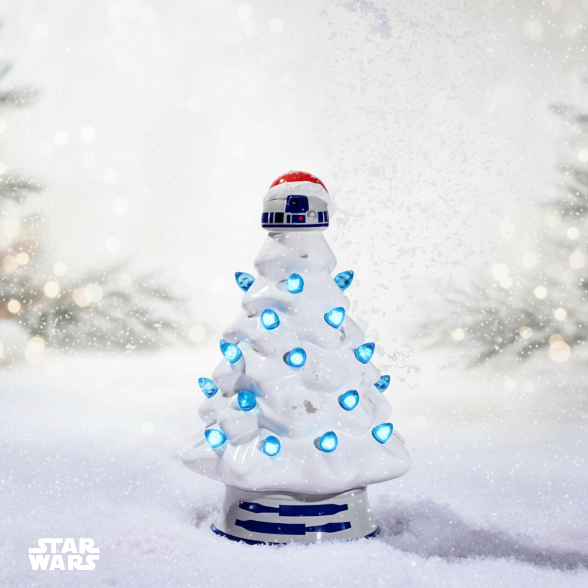 Star Wars R2-D2 Light-Up Ceramic Christmas Tree | 6 Inches Tall