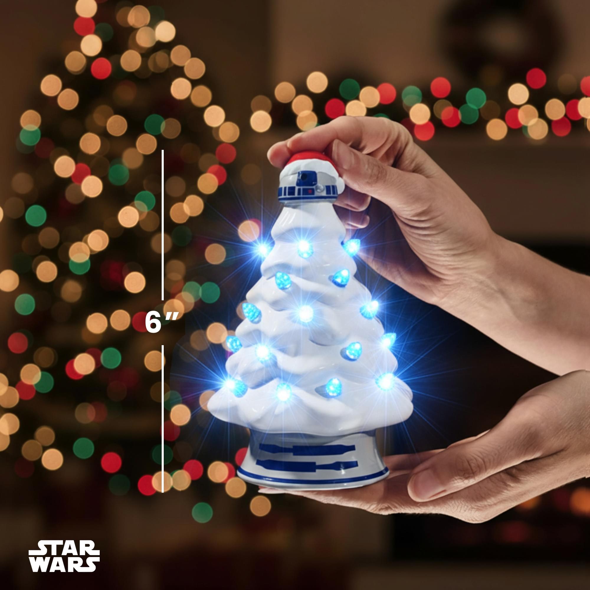 Star Wars R2-D2 Light-Up Ceramic Christmas Tree | 6 Inches Tall