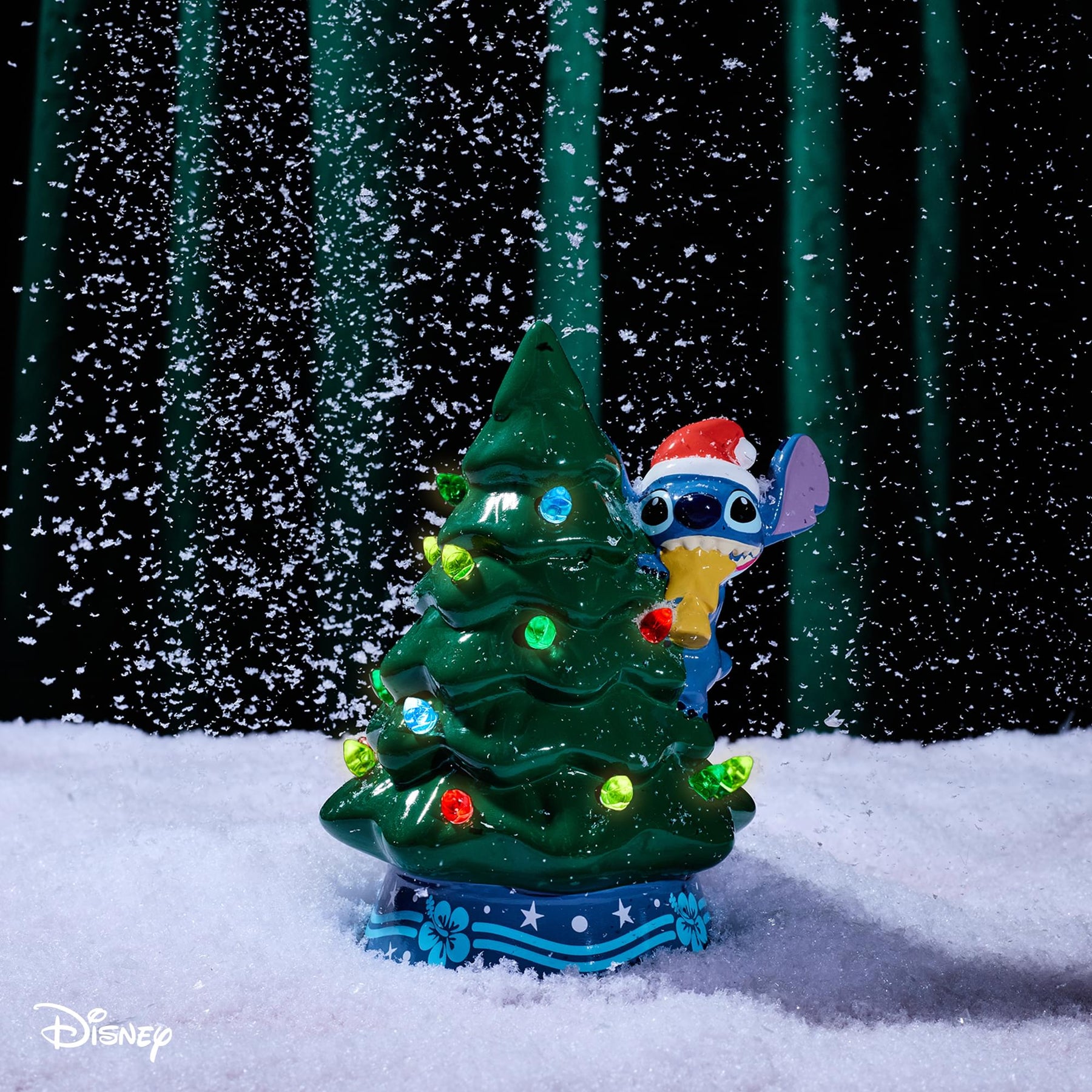 Disney Lilo & Stitch Light-Up Ceramic Christmas Tree | 6 Inches Tall