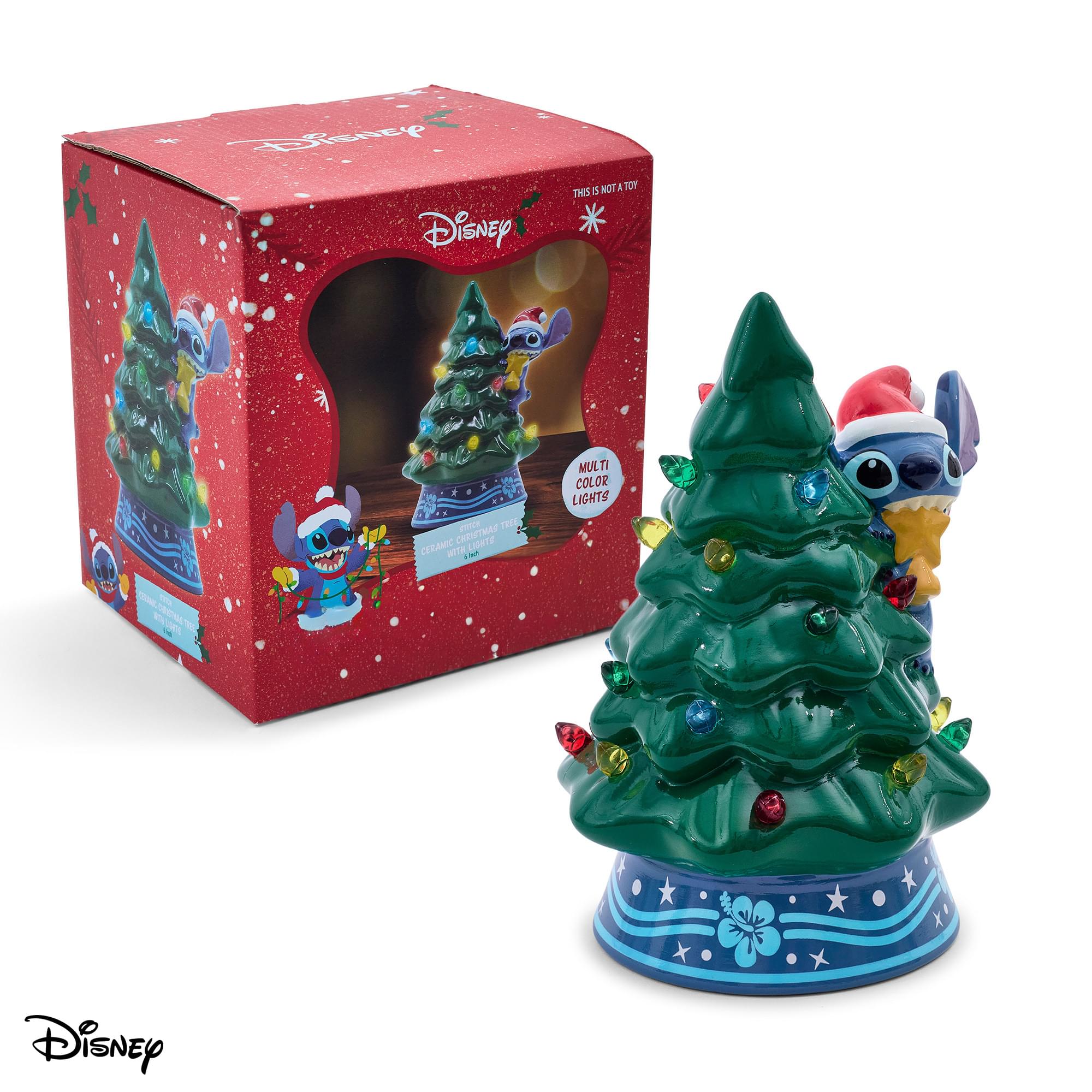 Disney Lilo & Stitch Light-Up Ceramic Christmas Tree | 6 Inches Tall