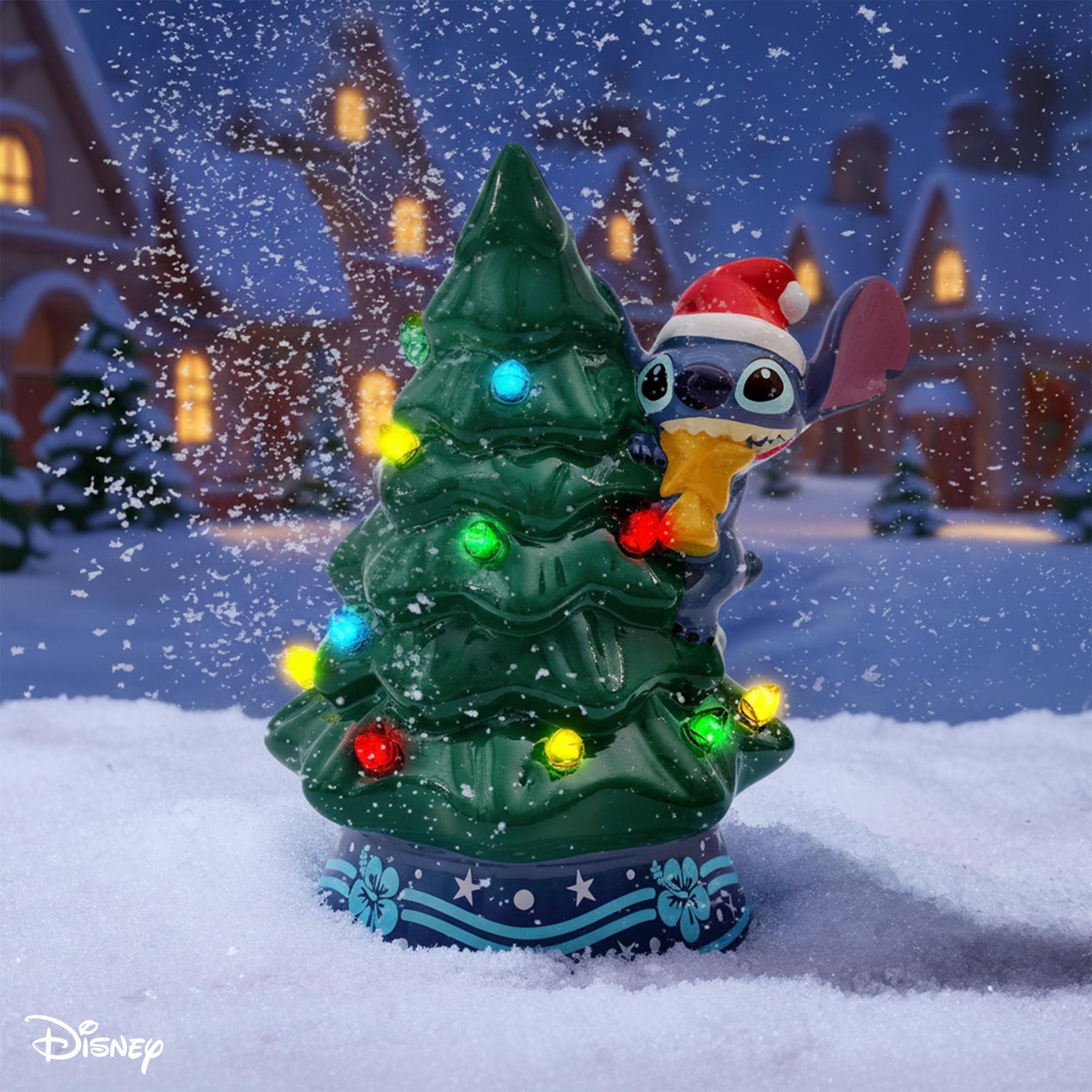 Disney Lilo & Stitch Light-Up Ceramic Christmas Tree | 6 Inches Tall