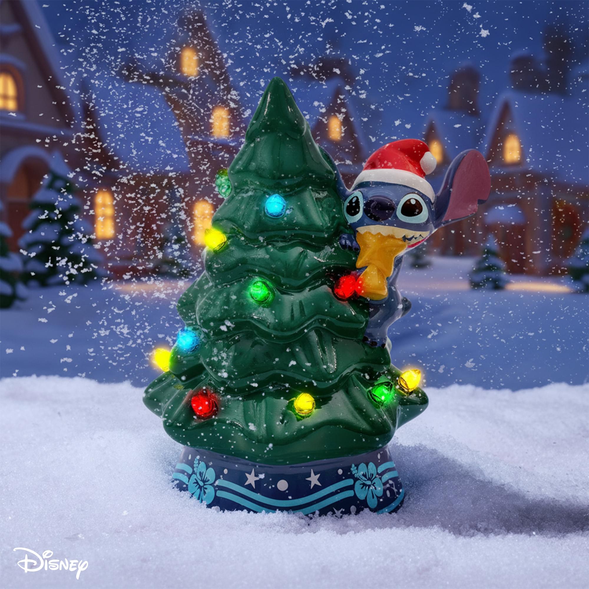 Disney Lilo & Stitch Light-Up Ceramic Christmas Tree | 6 Inches Tall