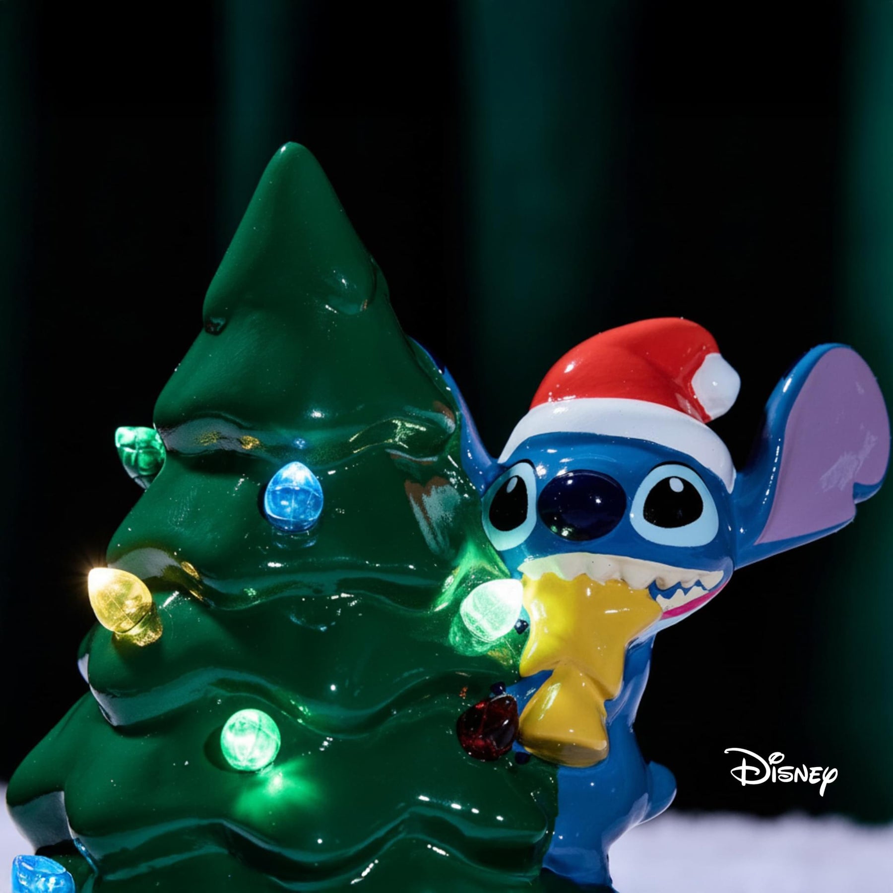 Disney Lilo & Stitch Light-Up Ceramic Christmas Tree | 6 Inches Tall