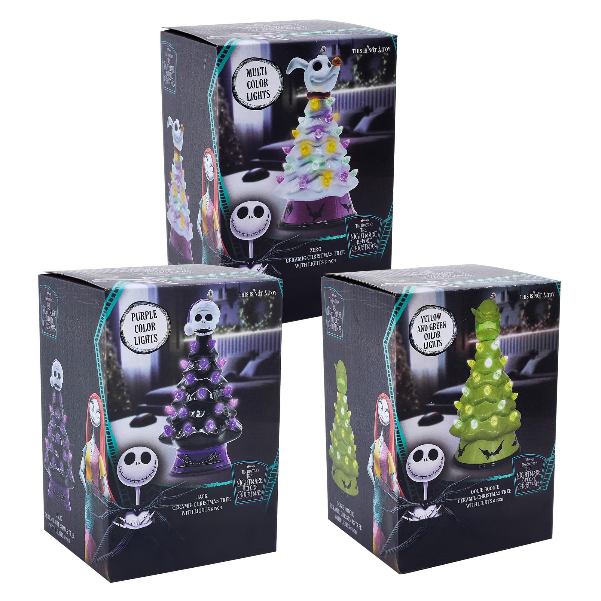 Disney The Nightmare Before Christmas Light-Up Ceramic Christmas Tree Set Of 3