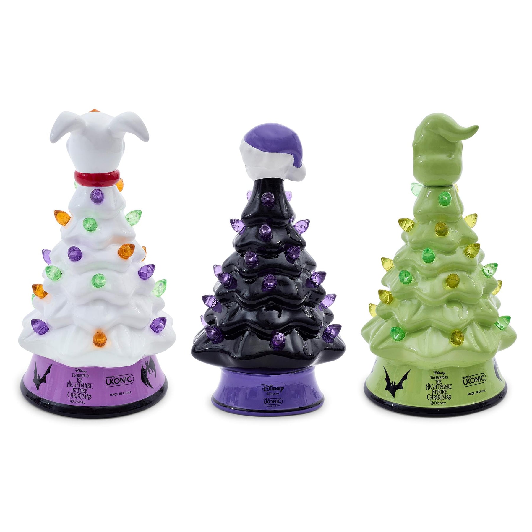 Disney The Nightmare Before Christmas Light-Up Ceramic Christmas Tree Set Of 3