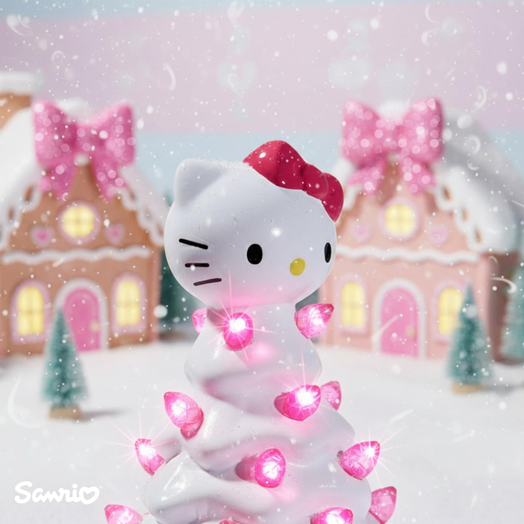 Sanrio Hello Kitty White Light-Up Ceramic Christmas Tree | 6 Inches Tall
