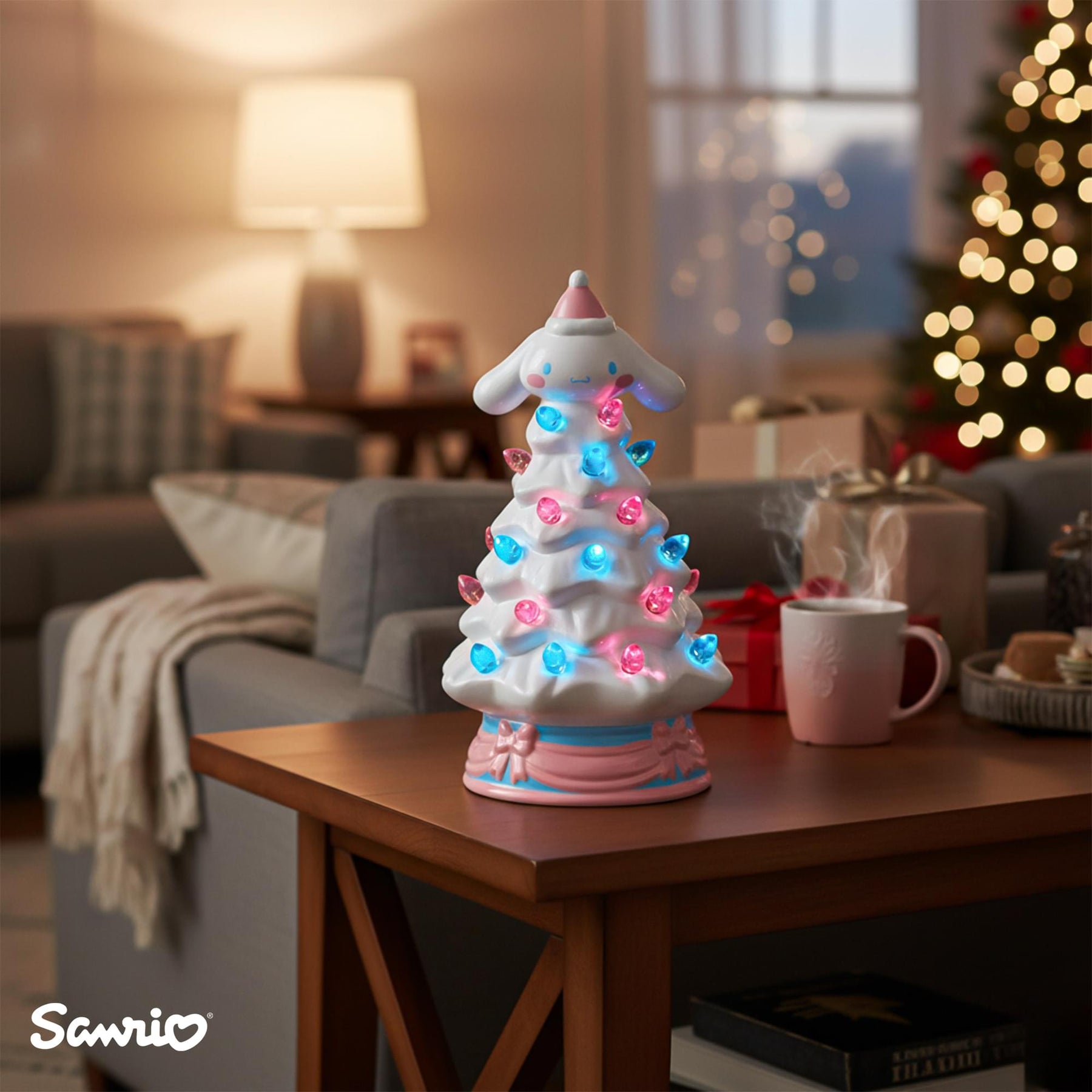 Sanrio Cinnamoroll Light-Up Ceramic Christmas Tree | 6 Inches Tall