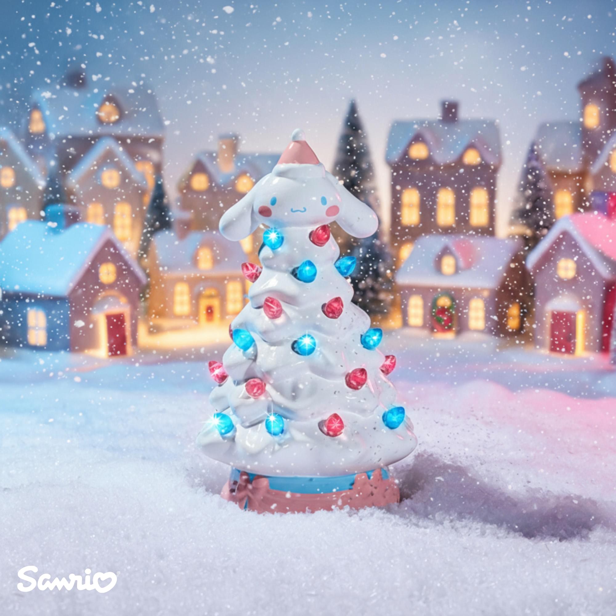 Sanrio Cinnamoroll Light-Up Ceramic Christmas Tree | 6 Inches Tall
