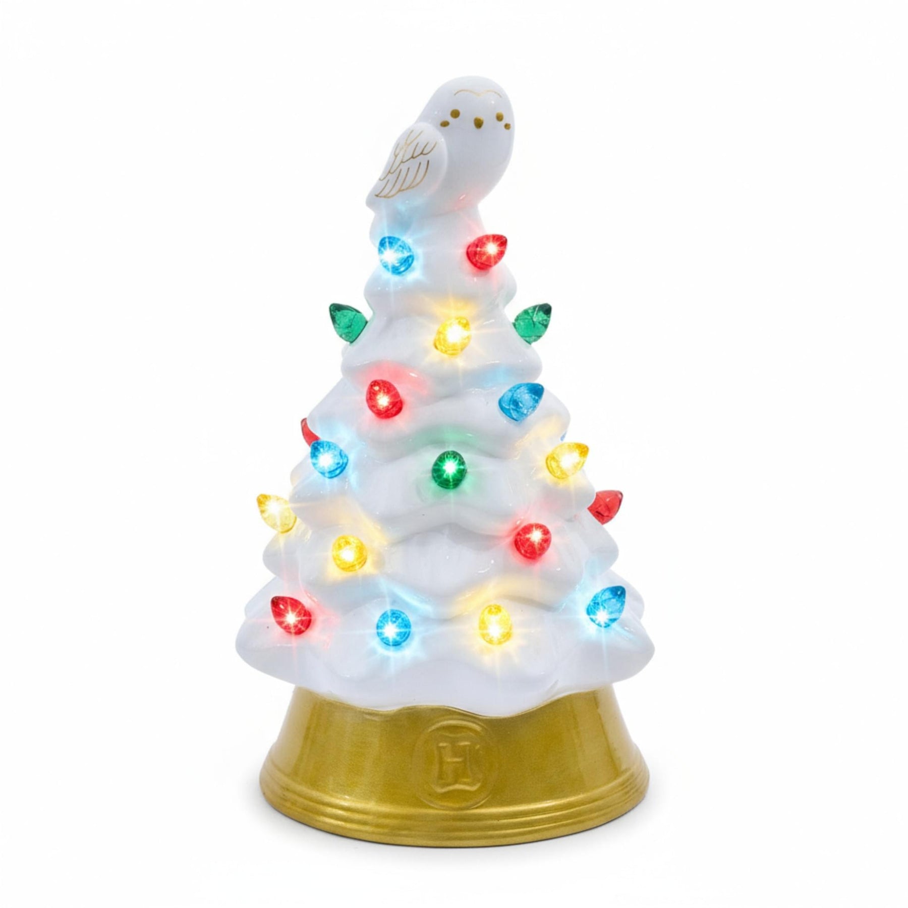 Harry Potter Hedwig Light-Up Ceramic Christmas Tree | 6 Inches Tall