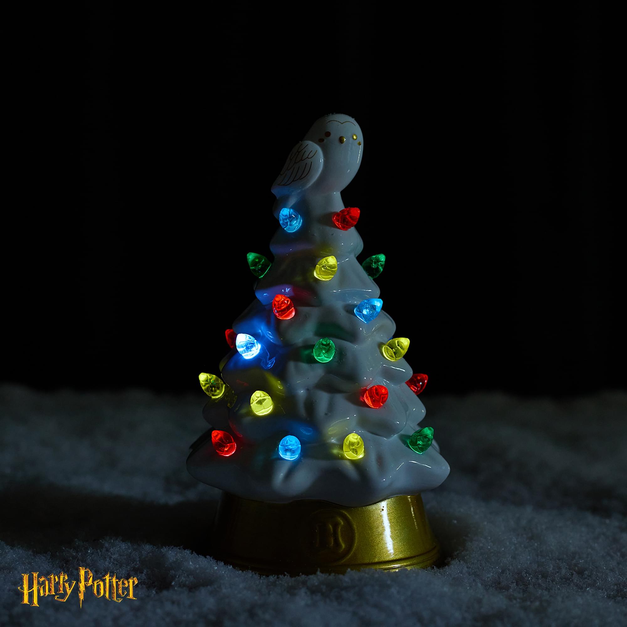 Harry Potter Hedwig Light-Up Ceramic Christmas Tree | 6 Inches Tall