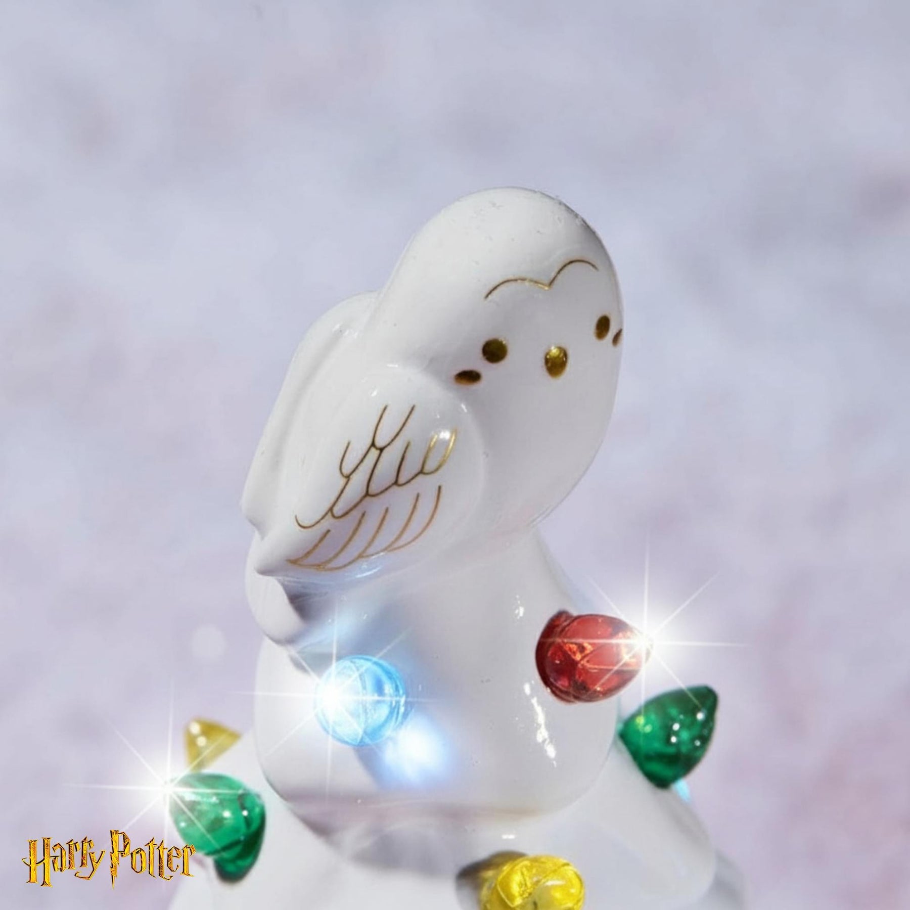 Harry Potter Hedwig Light-Up Ceramic Christmas Tree | 6 Inches Tall