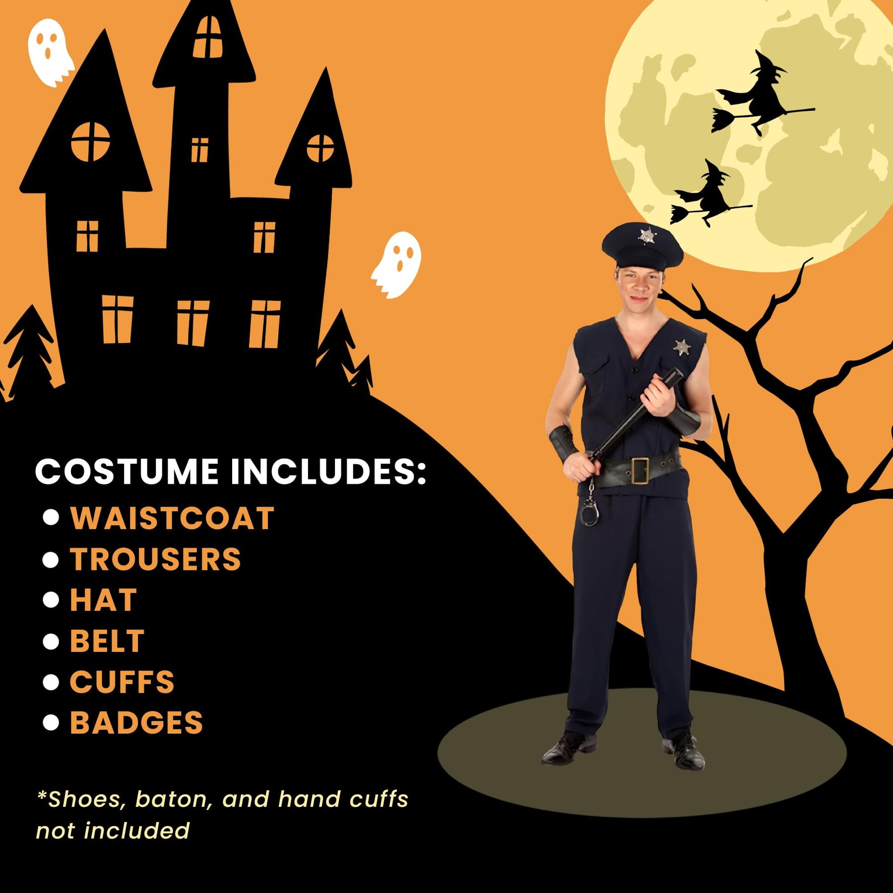 Policeman Chest, Waist Adult Costume