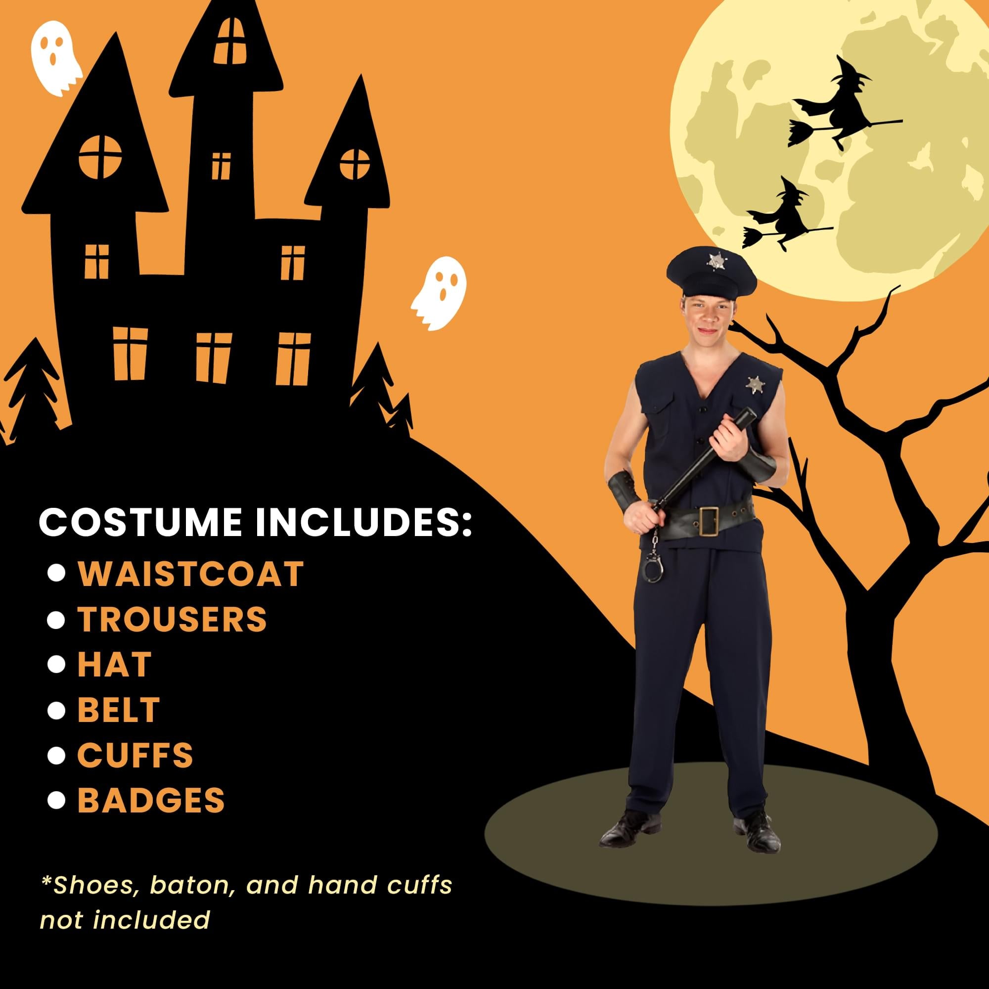 Policeman Chest, Waist Adult Costume