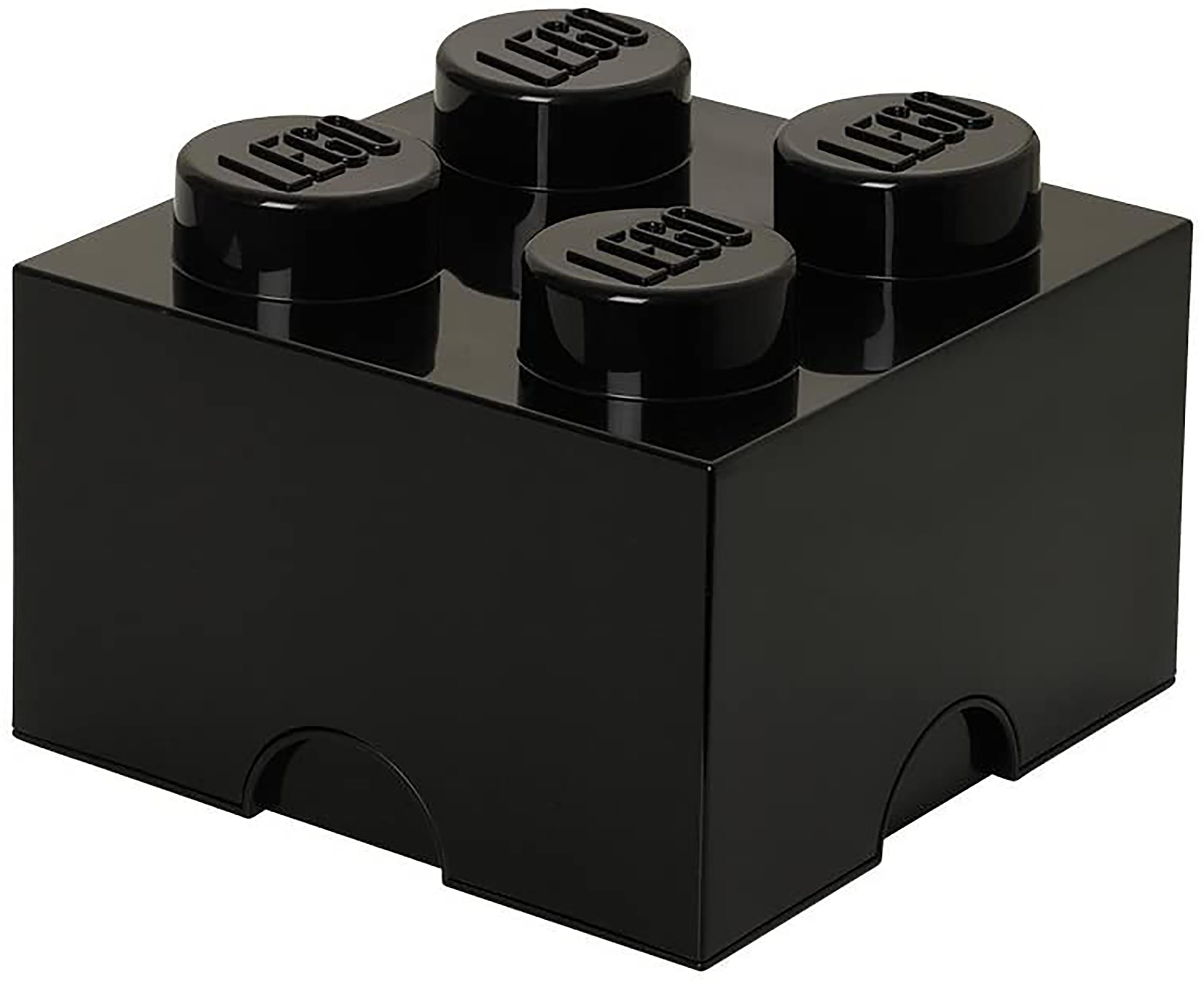 LEGO Desk Drawer 4 Knobs Stackable Storage Box | Black