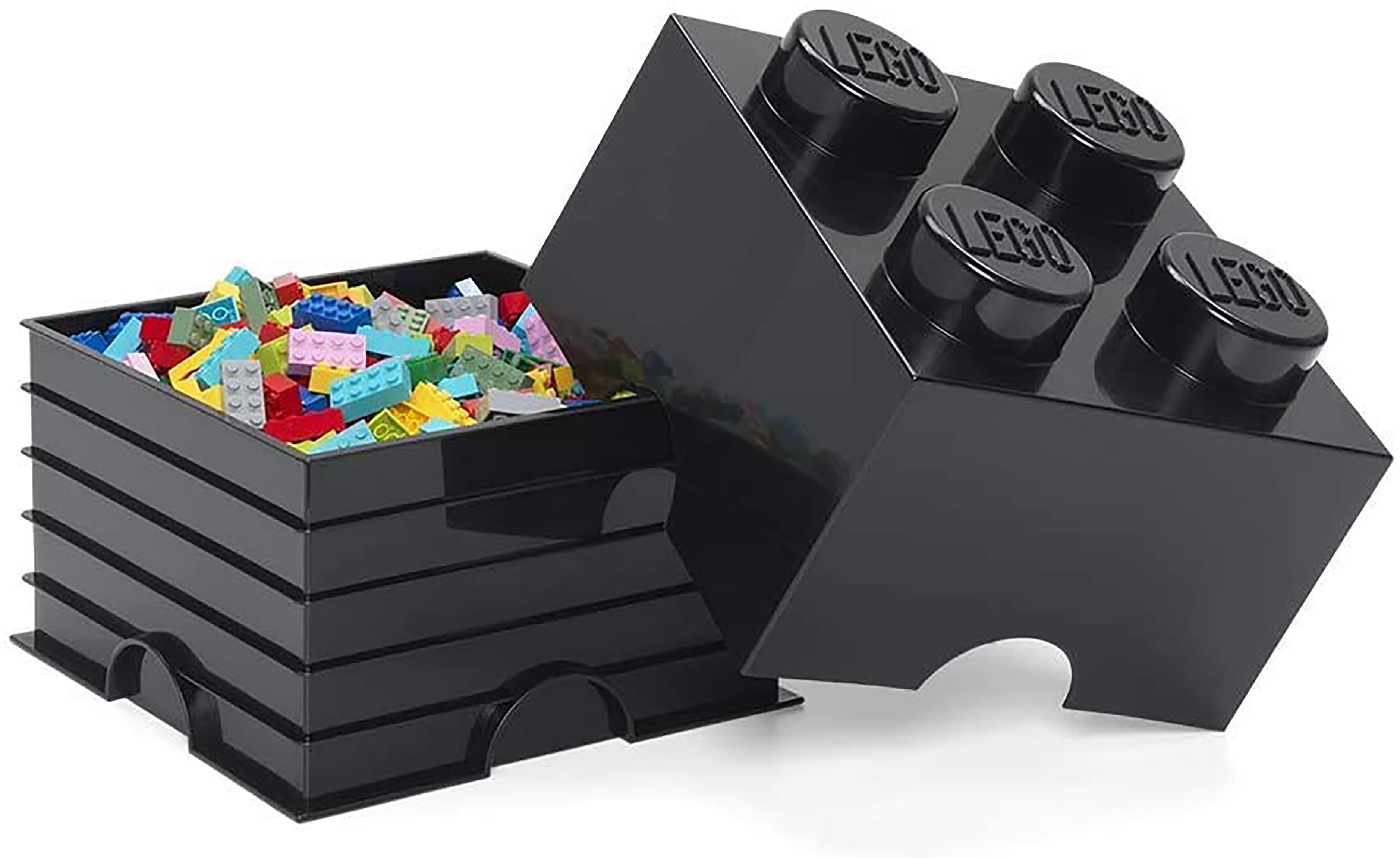 LEGO Desk Drawer 4 Knobs Stackable Storage Box | Black