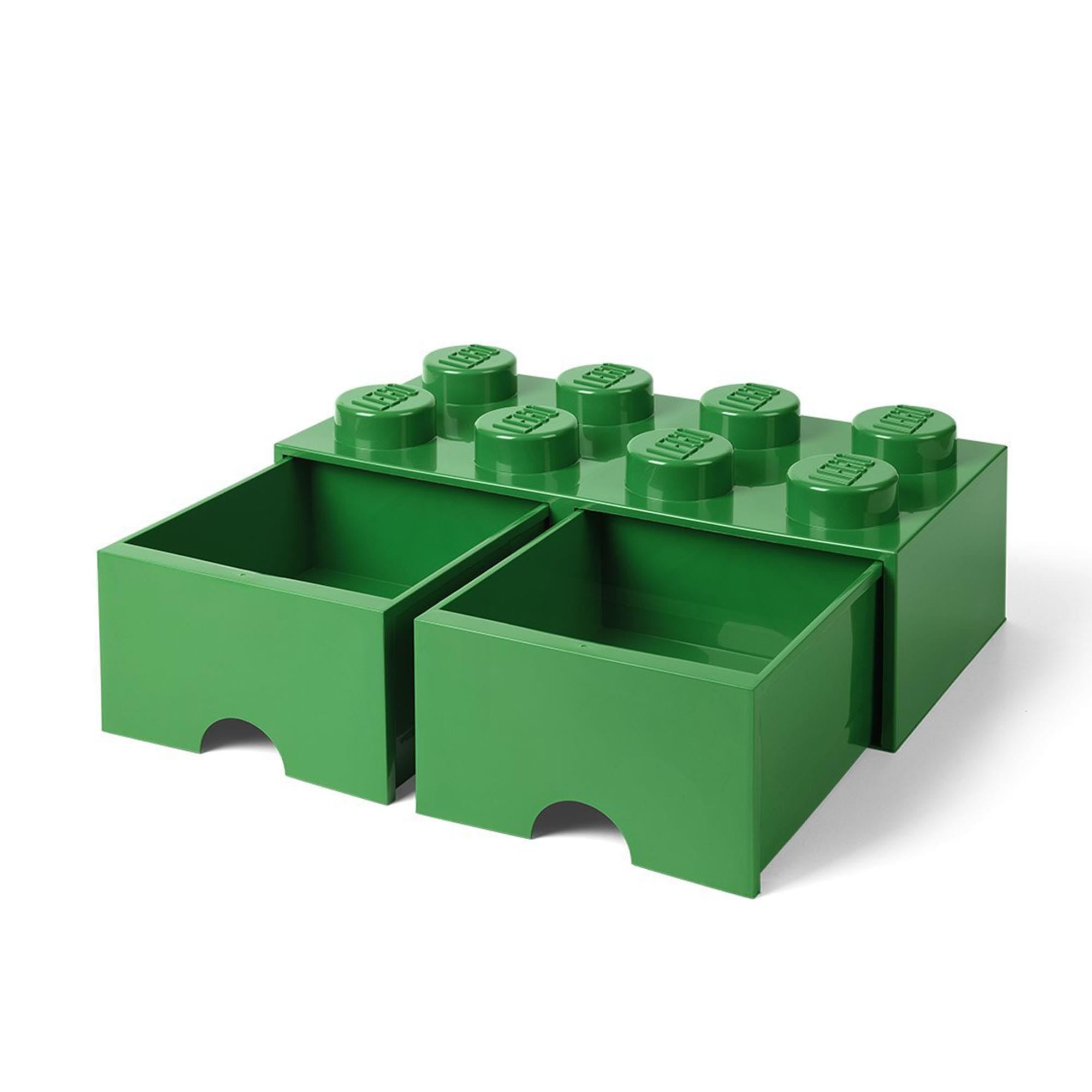 Lego Storage Brick 2 Drawer Dark Green