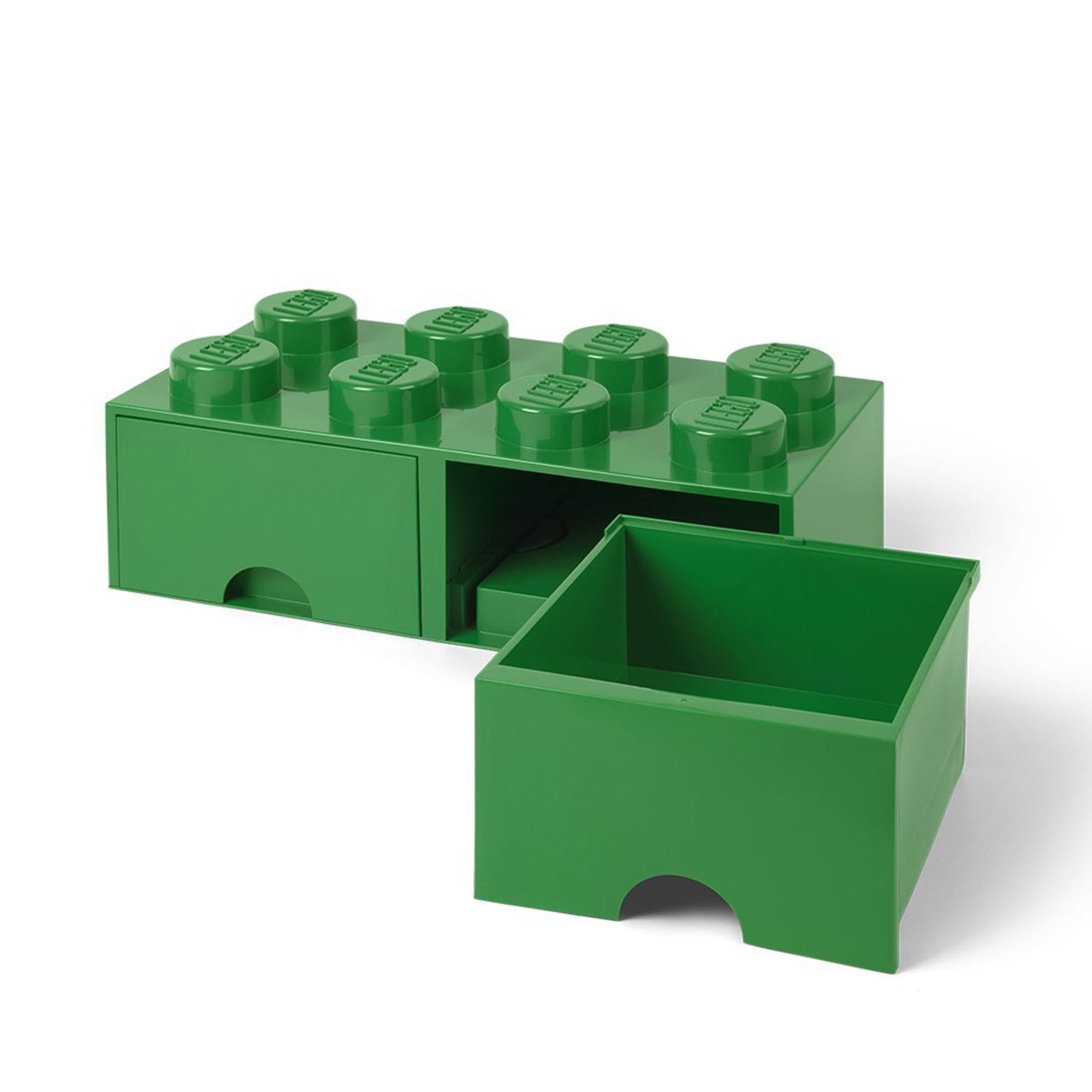 Lego Storage Brick 2 Drawer Dark Green
