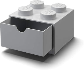 LEGO Desk Drawer 4 Knobs Stackable Storage Box | Grey
