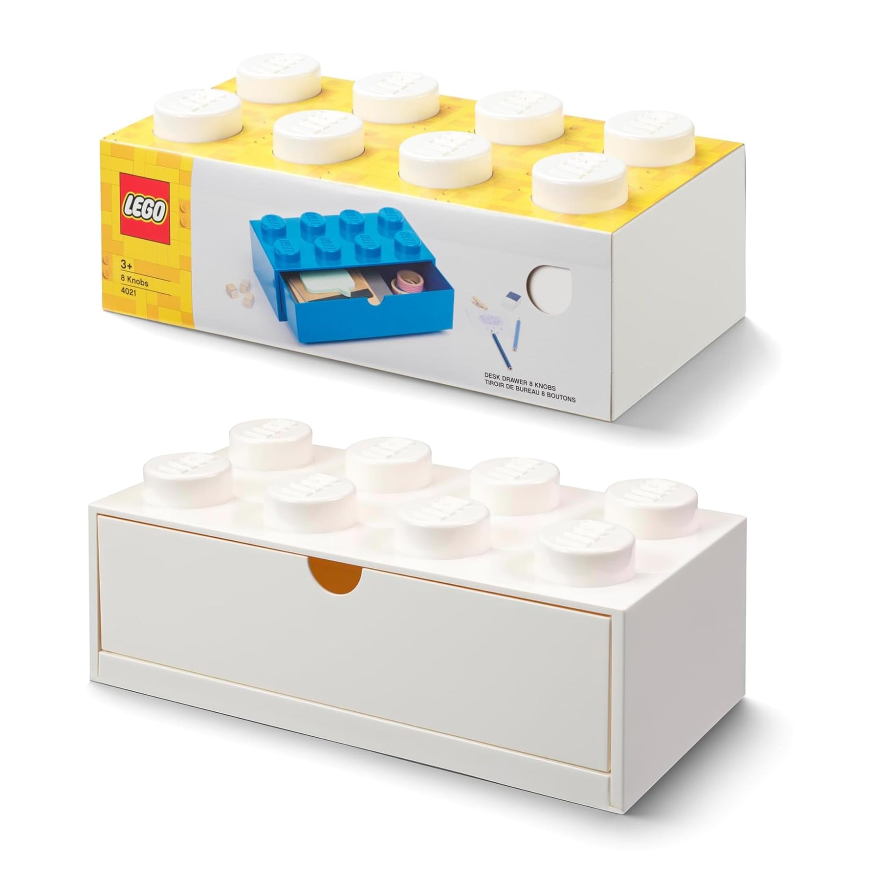 LEGO 8-Stud Stackable Tabletop Storage Box | White