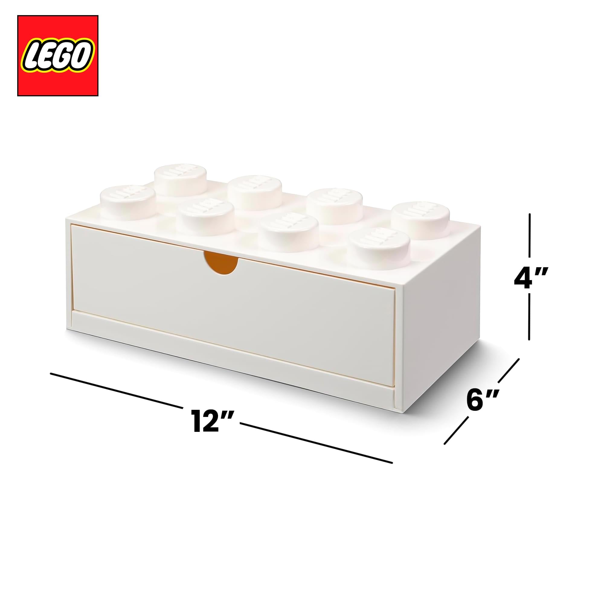 LEGO 8-Stud Stackable Tabletop Storage Box | White