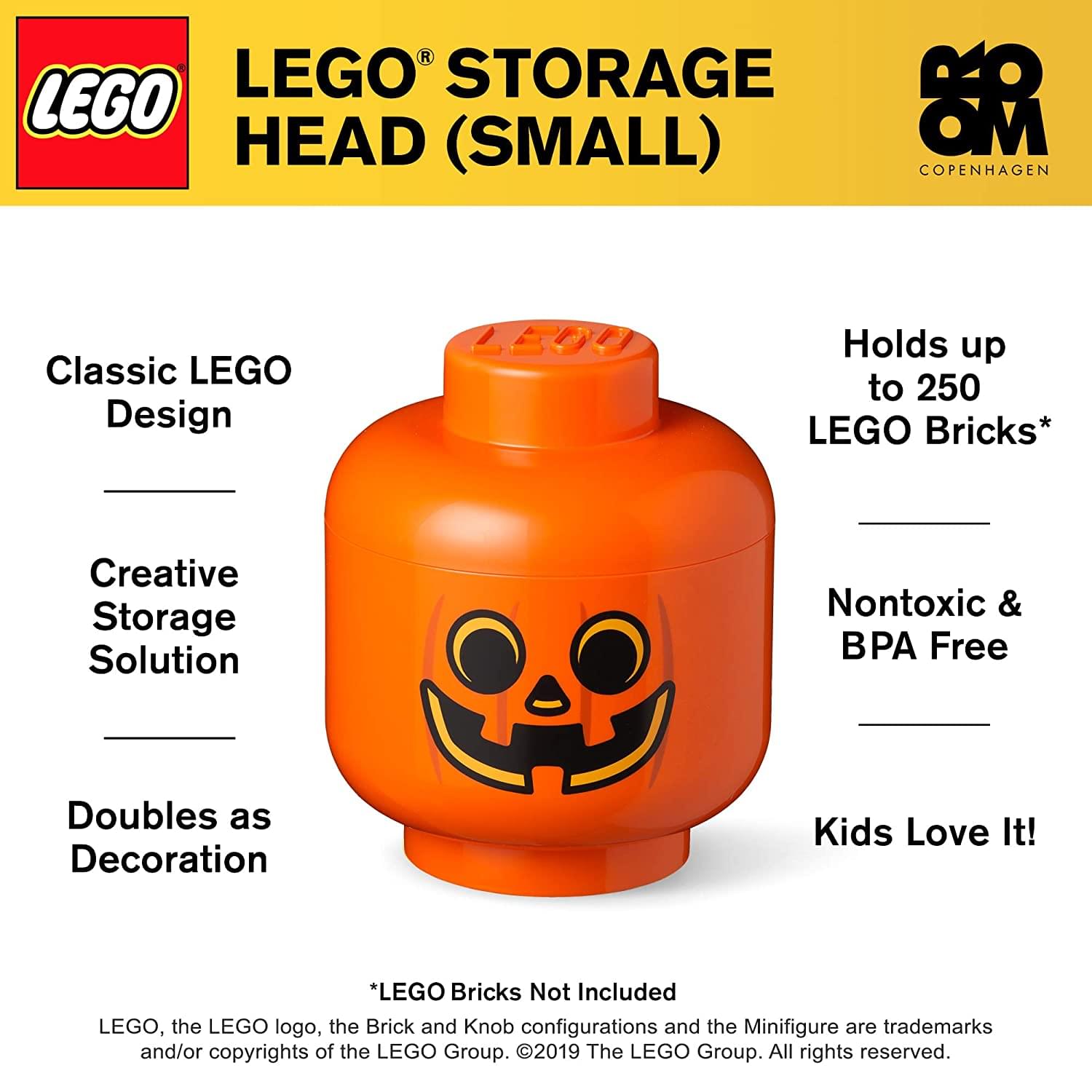 LEGO Small Storage Head | Pumpkin | Orange