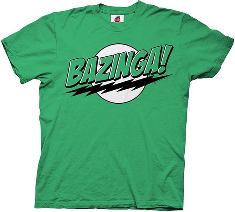 Big Bang Theory Bazinga Green Lantern Colors Adult T-Shirt