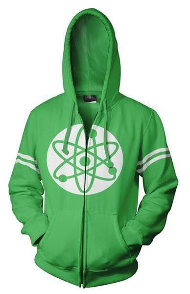 Big Bang Theory Atom Zip Up Hoodie Adult Sweatshirt