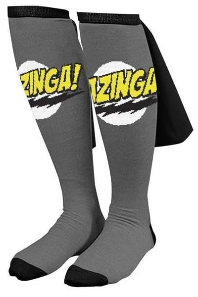 Big Bang Theory Bazinga Cape Socks Grey